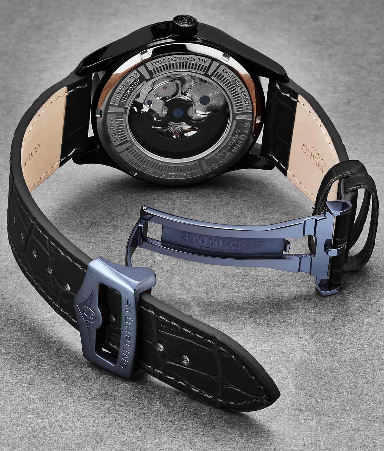 24mm Genuine Leather Watch Band with Stainless Steel Deployant Buckle - Replacement Strap for Men's & Women's Watches - Perfect for Dress, Business & Casual Wear