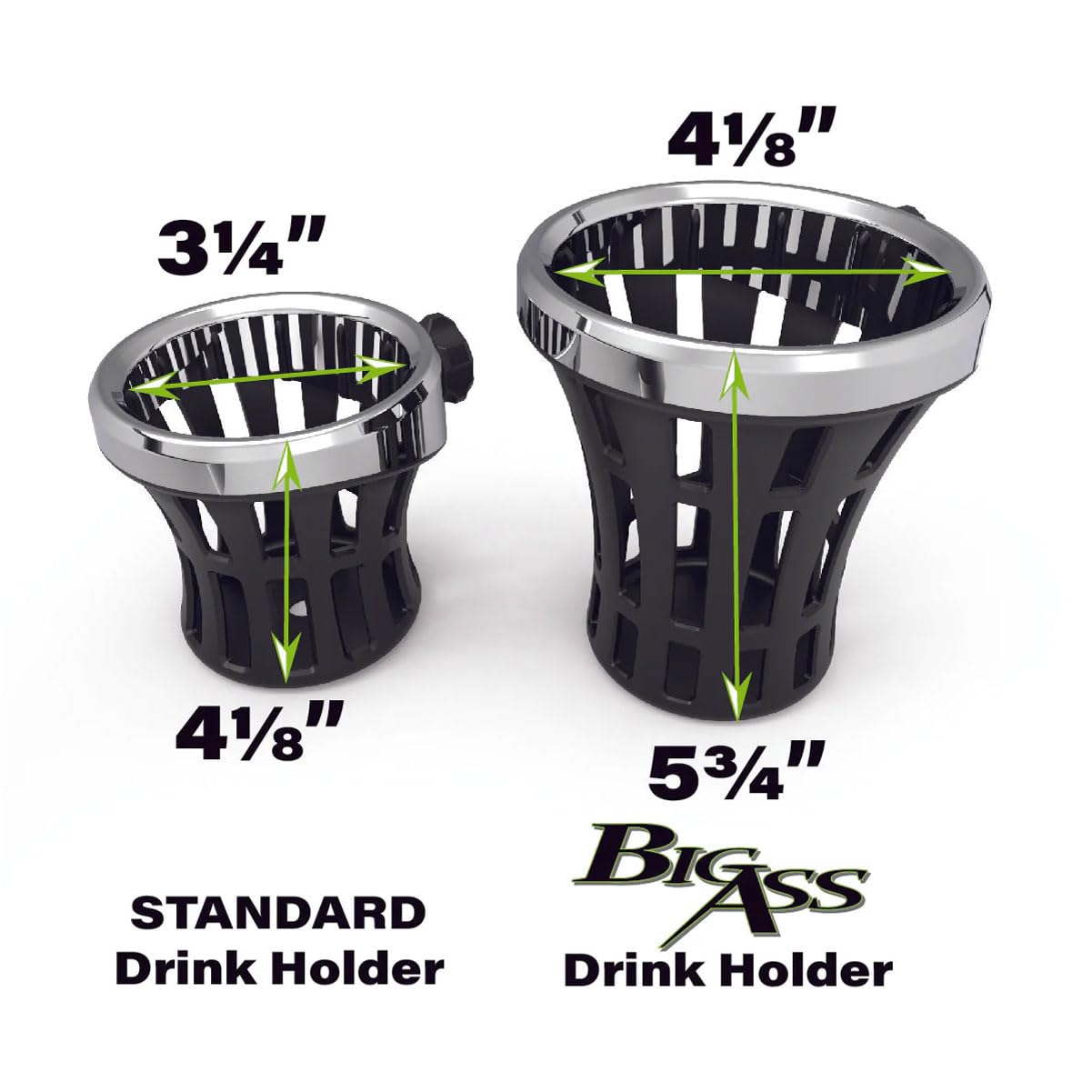 Ciro Goldstrike Big Ass Drink Holder (Black) with Black Perch Mount for Honda Gold Wing - Large Beverage Cup Holder for Motorcycles - Perfect for Road Trips & Long Rides