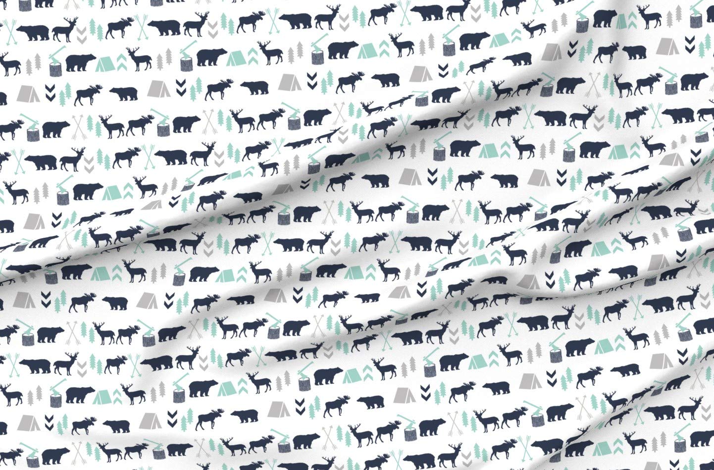 Woodland Forest Animal Boho Camping Print Minky Fabric - Soft Plush Fat Quarter for Baby Blankets, Quilt Backing & Sewing Projects - Perfect for Nursery Decor, DIY Crafts & Cozy Home Accessories
