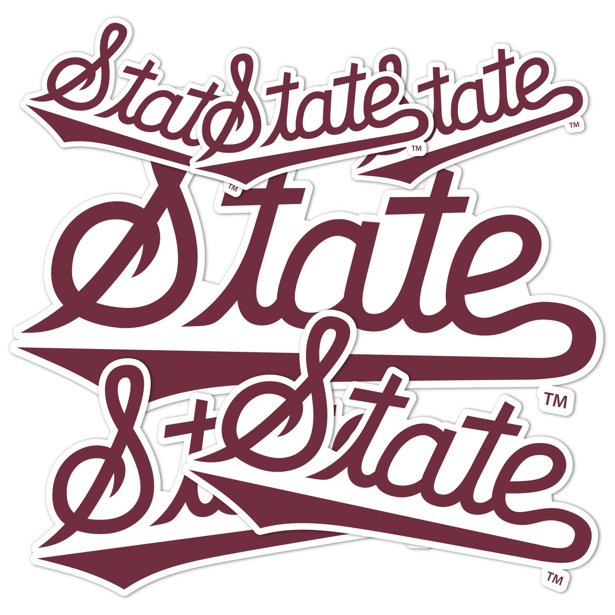 Mississippi State University Bulldogs MSU Desert Cactus Vinyl Decals - Waterproof Stickers for Laptop, Water Bottle, Car, Scrapbook (Pack of 3-5) - Perfect for College Fans, School Spirit & DIY Crafts