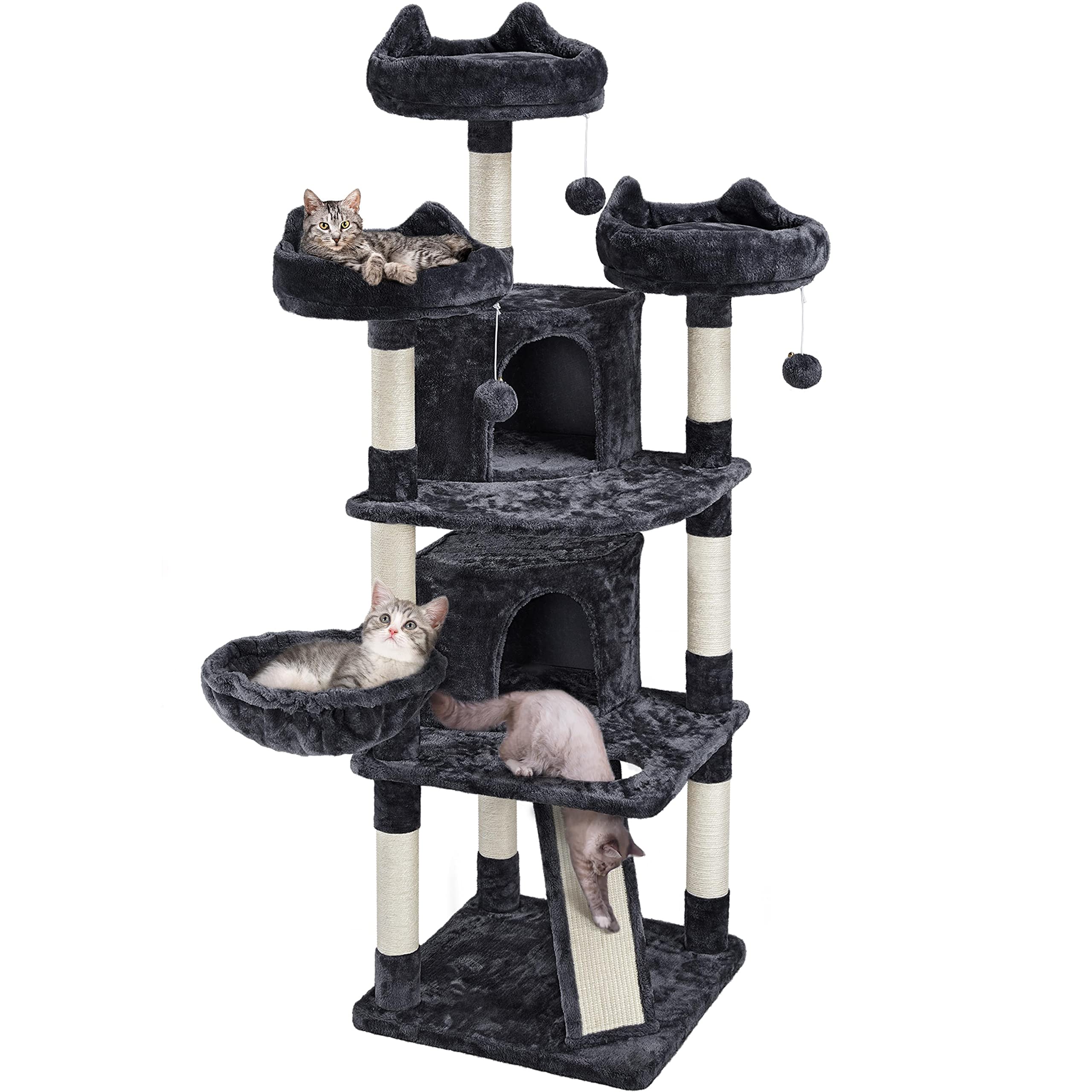 Topeakmart Multi-Level Cat Tree Tower with Scratching Posts - Durable Cat Condo & Activity Center for Kittens and Cats - Perfect for Indoor Play, Climbing, and Scratching