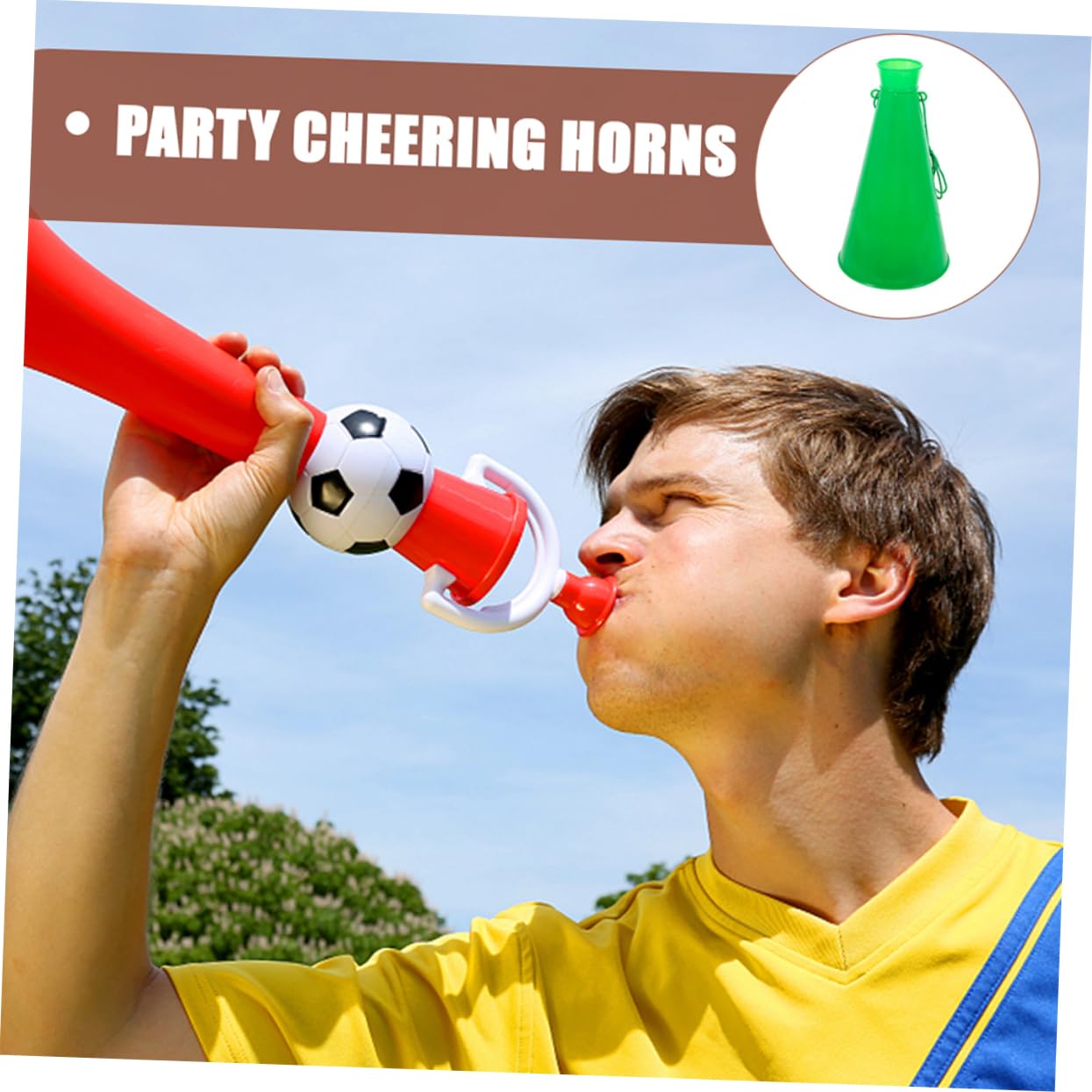 HANABASS Cheering Horn - Loud Party Noise Maker, Sports Cheer Megaphone for Cheerleading, Football Games & Celebrations - Perfect for Birthday Parties, Sporting Events & Team Spirit Boosting