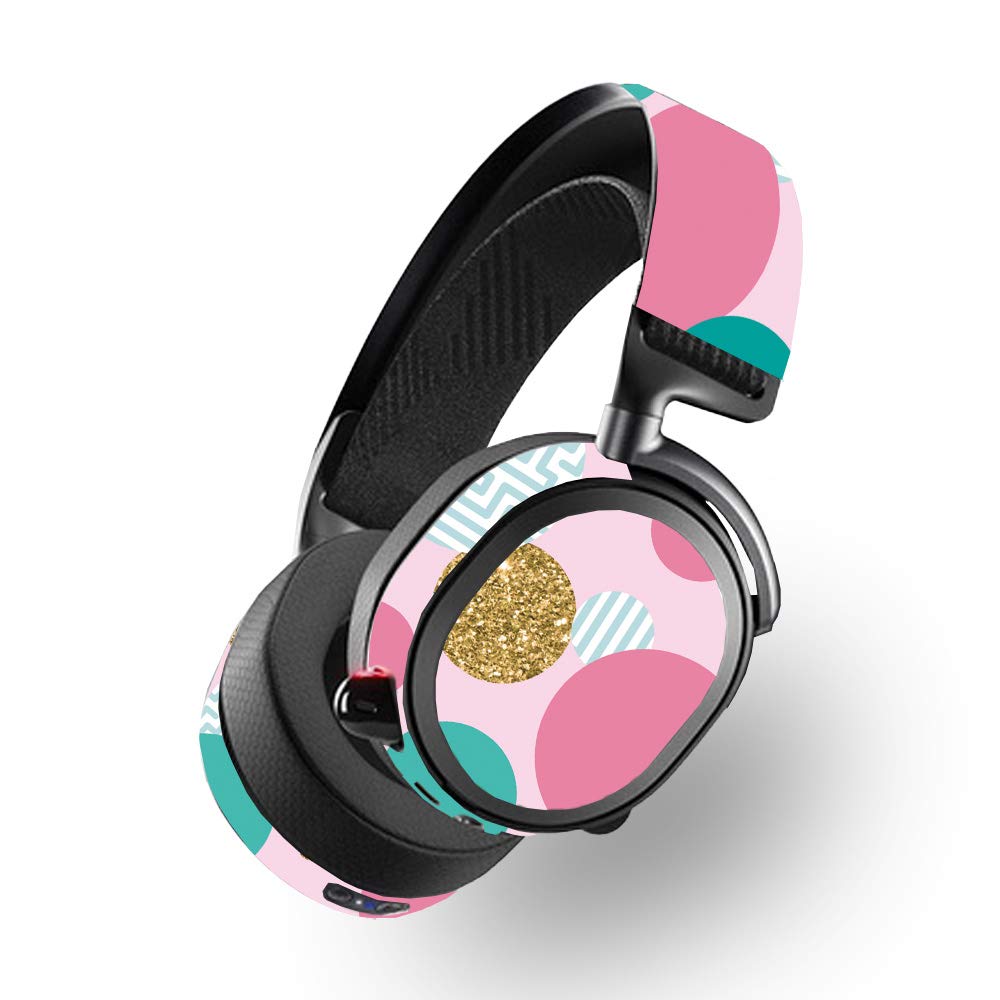 SteelSeries Arctis Pro Wireless Skin - Golden Bubbles Design | Protective Vinyl Decal Wrap Cover | Durable, Easy to Apply & Remove | Made in USA | Perfect for Gaming, Streaming & Personalization