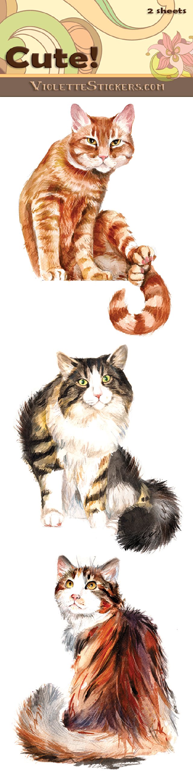 Classic Cat Stickers - Adorable & Fun Decals for Scrapbooking, Laptops, Water Bottles & DIY Crafts