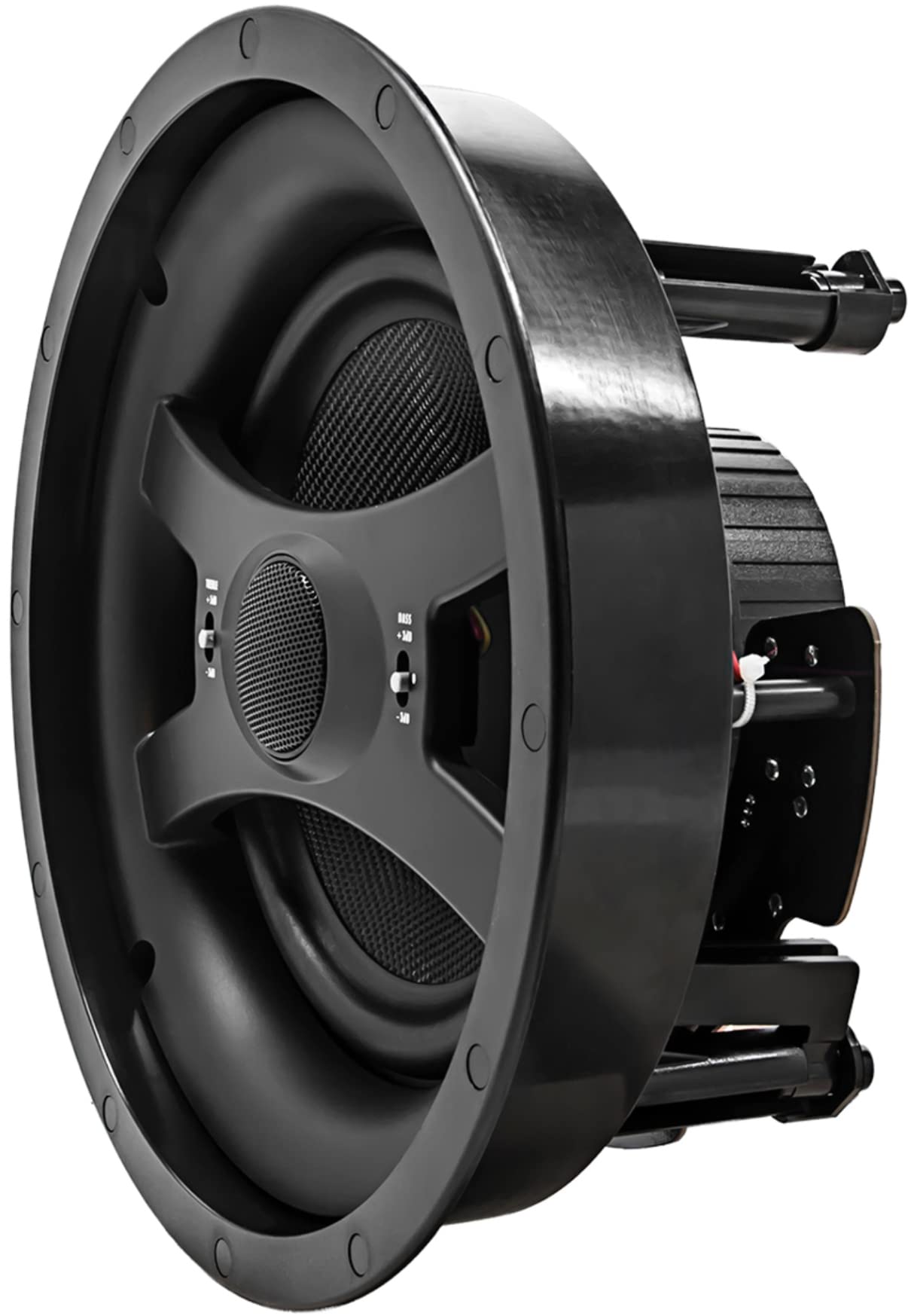 EARTHQUAKE Sound ECS8.0 Edgeless Series 8-inch In-Ceiling Speakers (Black, Pair) - Premium Home Theater & Surround Sound System for Living Room, Bedroom & Office