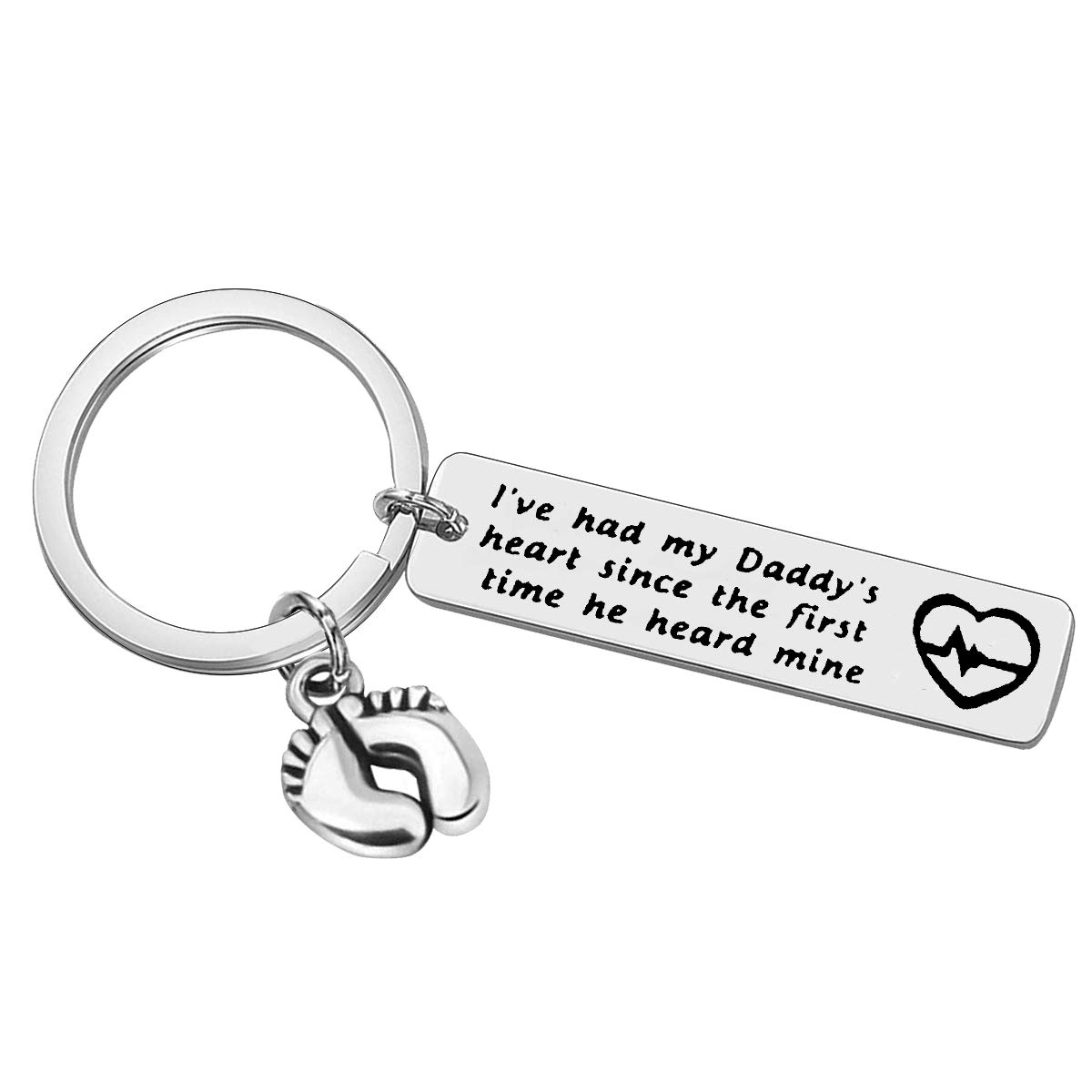 Personalized Dad Keychain - Engraved Father's Day Gift for Dad from Daughter or Son, New Daddy & Pregnancy Announcement Gift, Christmas & Birthday Present for Fathers - Ideal for Everyday Use, Office, Travel & Special Occasions