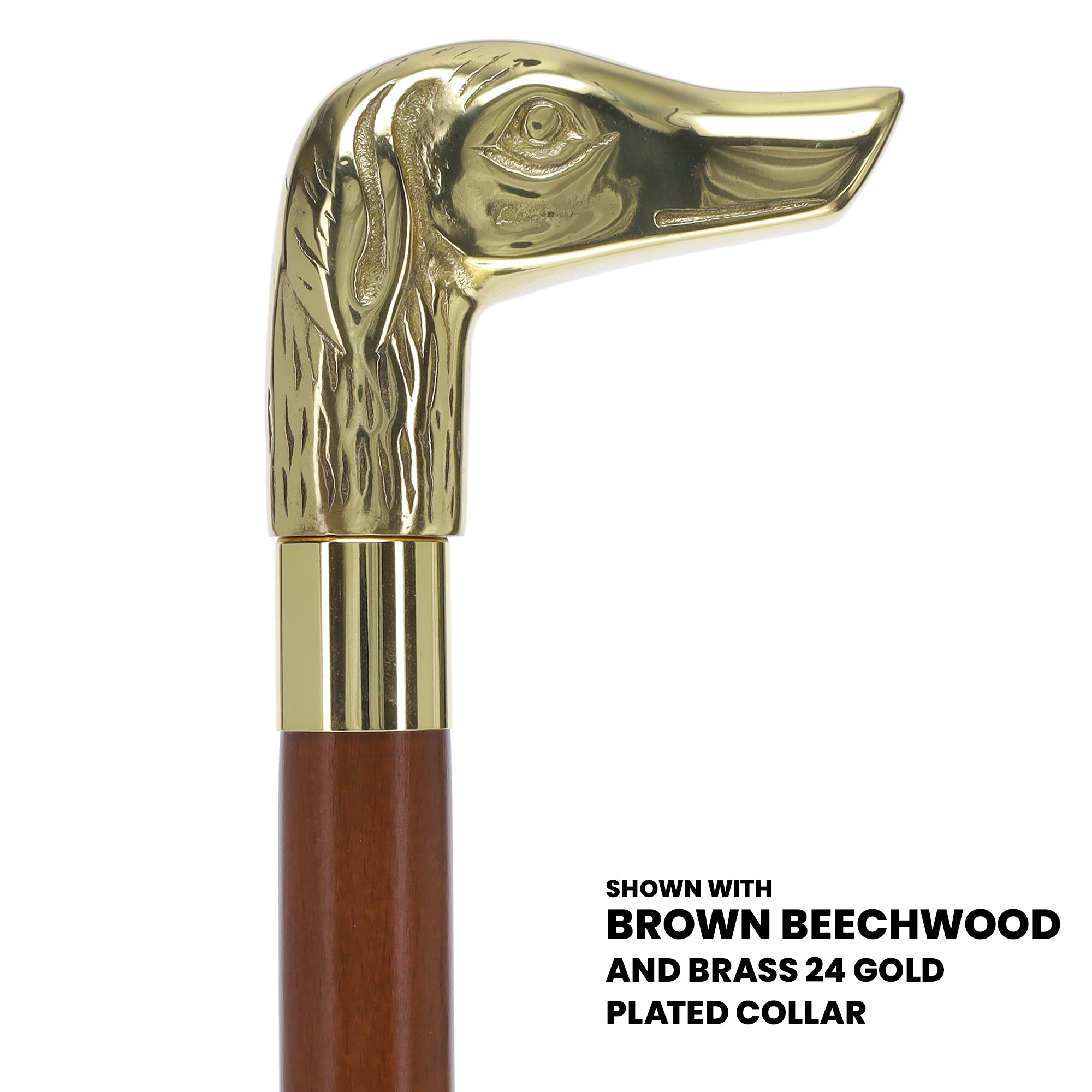 Premium Brass Dog Handle Walking Cane - Custom Shaft & Collar V3489 | Scratch & Dent Discount | Perfect for Seniors, Hiking & Fashion Accessory