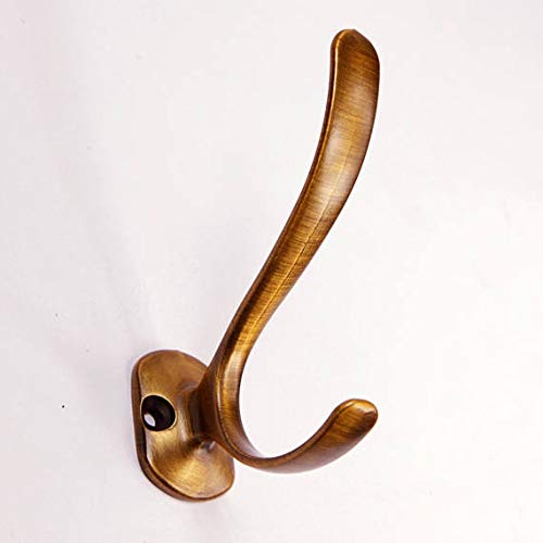 Vintage Decorative Coat Hooks - Set of 1 Antique Brass Wall Hooks for Bathroom, Towel, Hat & Coat Hanging, Curtain Tieback - Perfect for Home, Bedroom, Closet & Entryway Organization