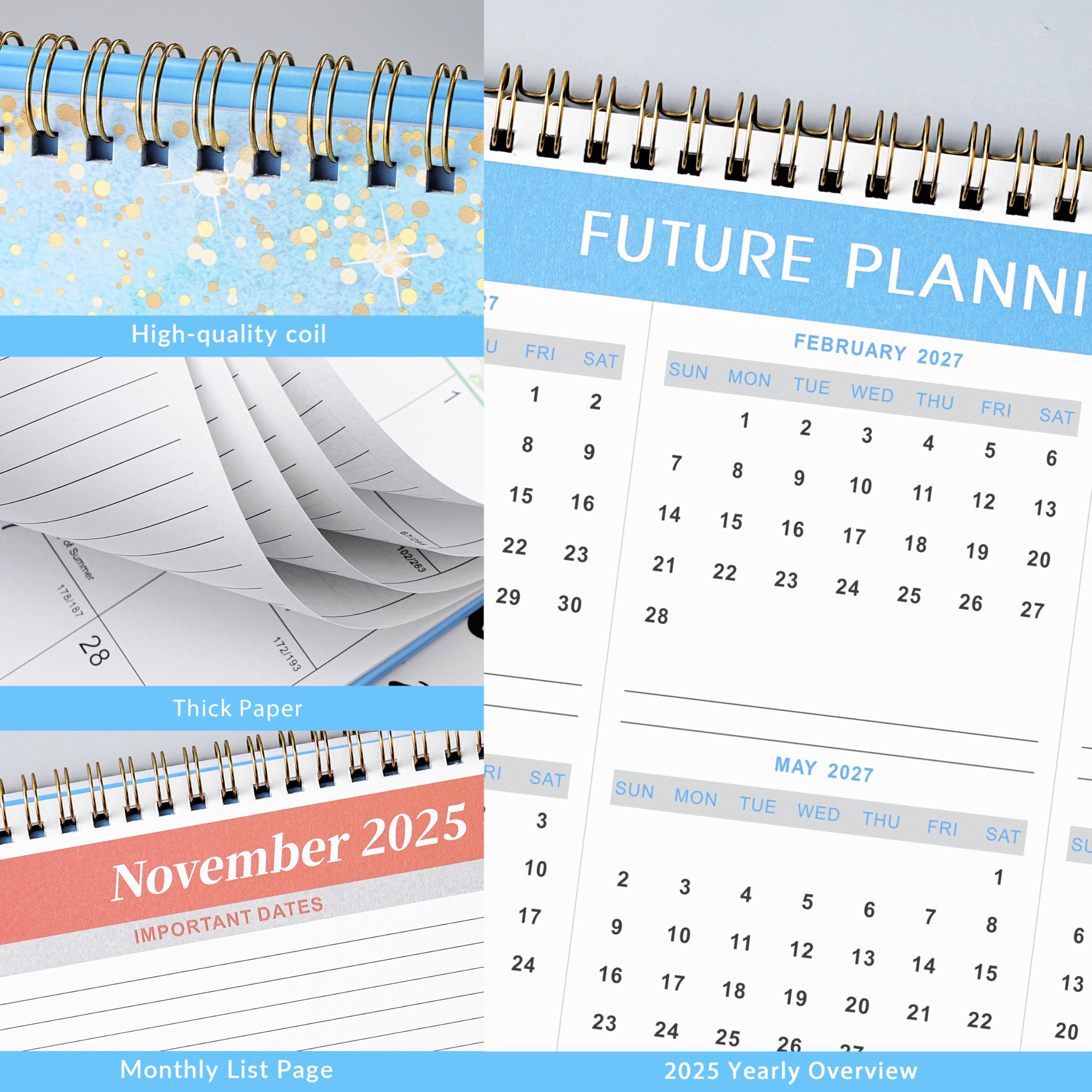 2025-2026 Desk Calendar with Memo Pages - 18 Month Standing Flip Calendar (July 2025 - December 2026) | 9.8