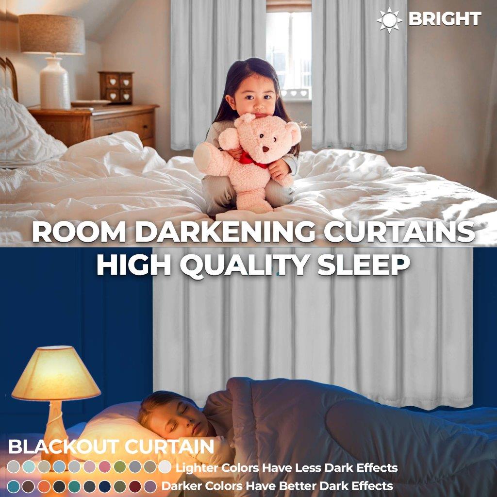 Blackout Curtains with Grommet Top - Solid Classic Modern Window Treatment for Bedroom & Living Room - Noise Reducing & Energy Saving