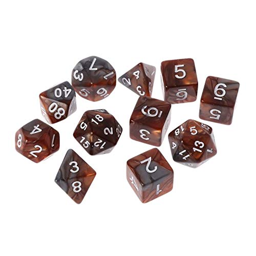11-Piece Polyhedral Dice Set for DND RPG Games - D4 D6 D8 D10 D12 D20 (Gray & Orange) | Perfect for Tabletop Roleplaying, Board Games & Math Learning