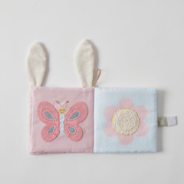 Soft Crinkle Plush Play Book for Babies - Bunny & Garden Theme, Interactive Sensory Toy for Early Learning & Tummy Time Play