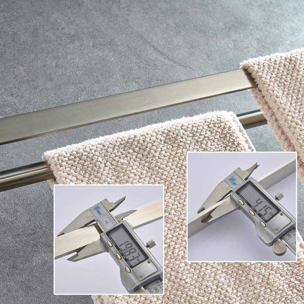 CHEWYNP 70cm Stainless Steel Towel Rack - Heavy Duty 304 Stainless Steel Bathroom Towel Bar, Wall Mounted Gray Towel Holder for Bathroom, Kitchen & Laundry Room Organization