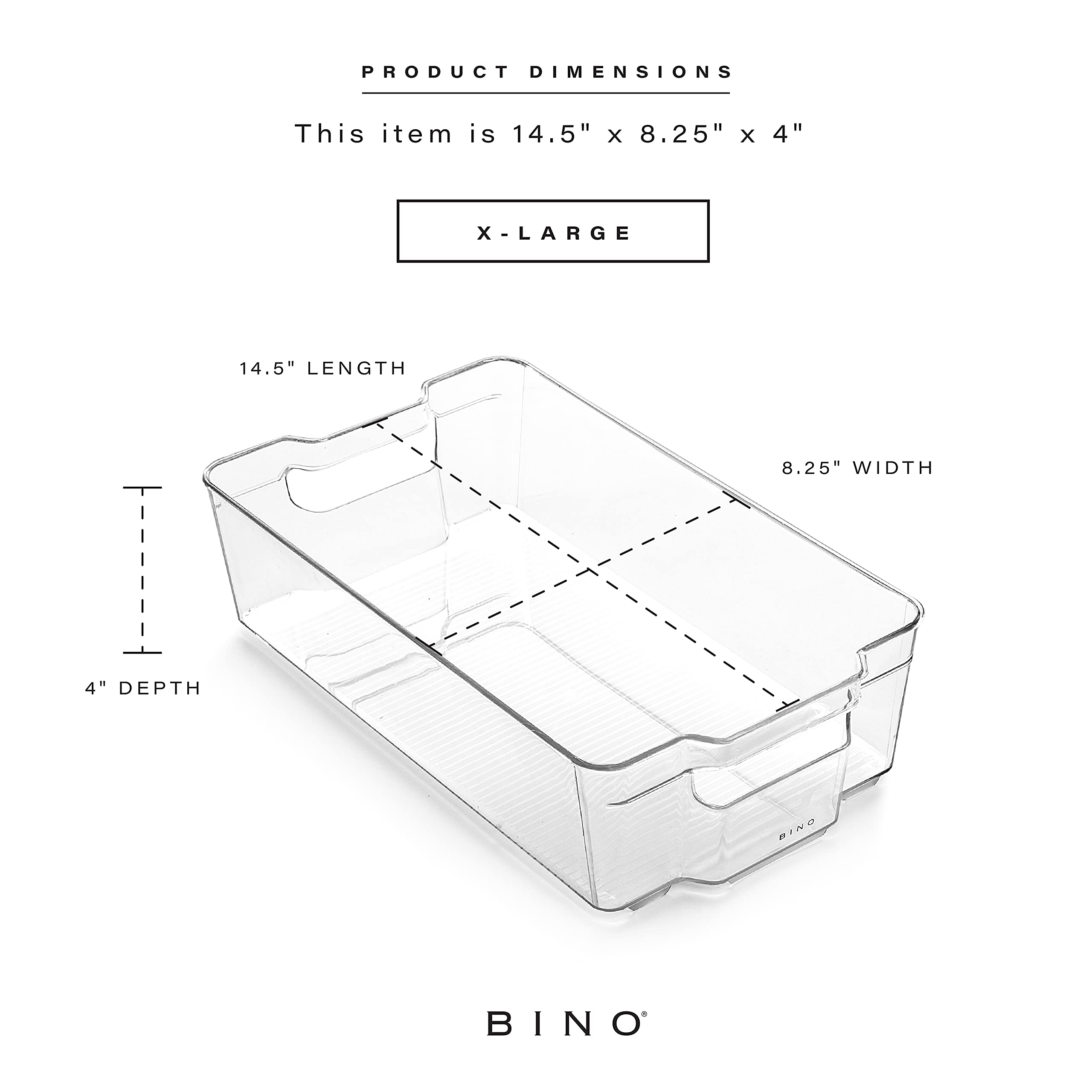 BINO Stackable Plastic Storage Bins - X-Large 12 Pack | Multi-Purpose Organizer Containers | BPA-Free | Pantry, Closet & Home Organization | Perfect for Kitchen, Garage & Office Storage