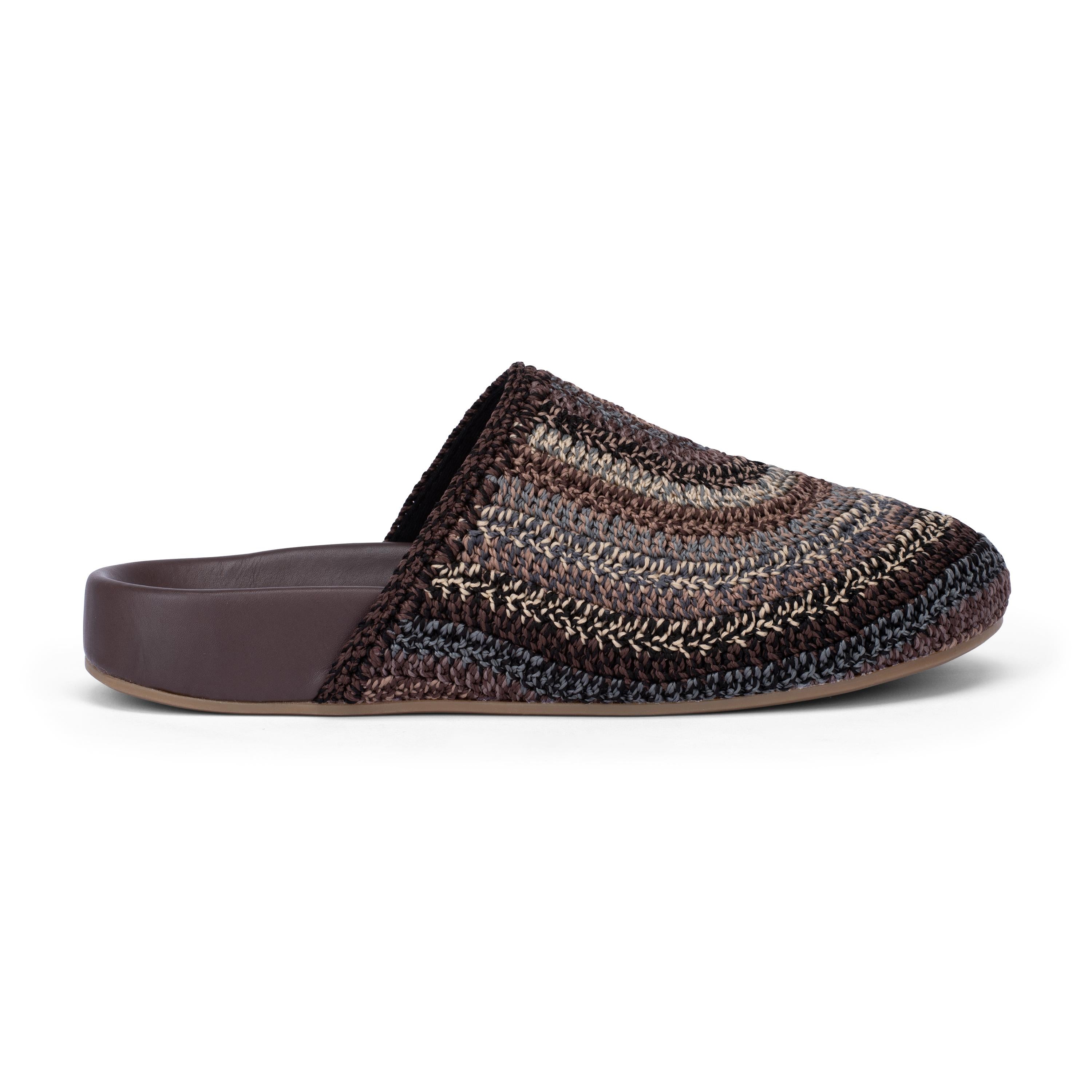 Hand Crochet Bolinas Clog - Comfortable Aspen Stripe Slip-On Shoes for Women - Perfect for Beach, Garden & Casual Wear