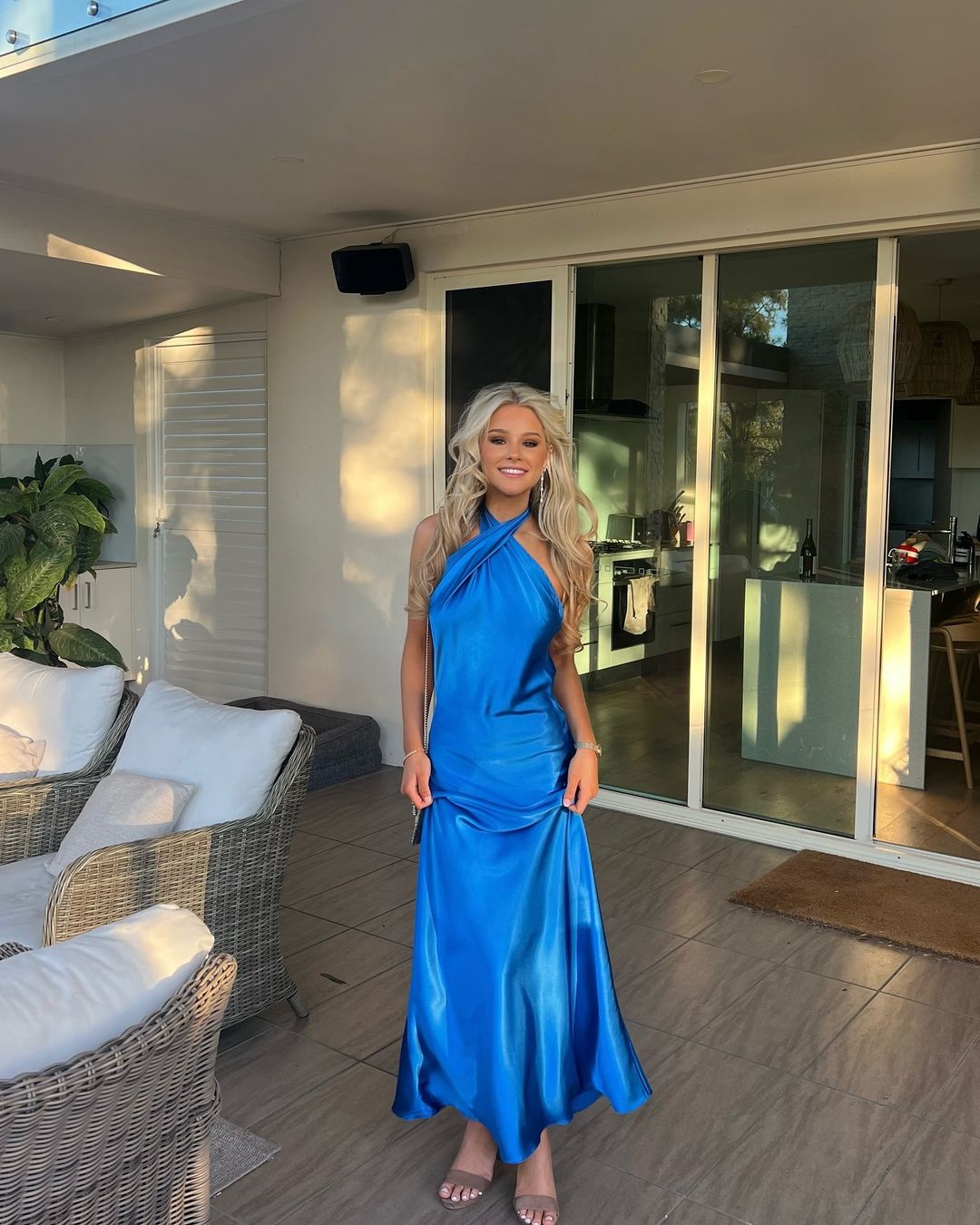 Elegant Halter Neck Blue Long Prom Dress for Formal Party & Evening Gown J4120 - Perfect for Homecoming, Prom Night & Special Occasions