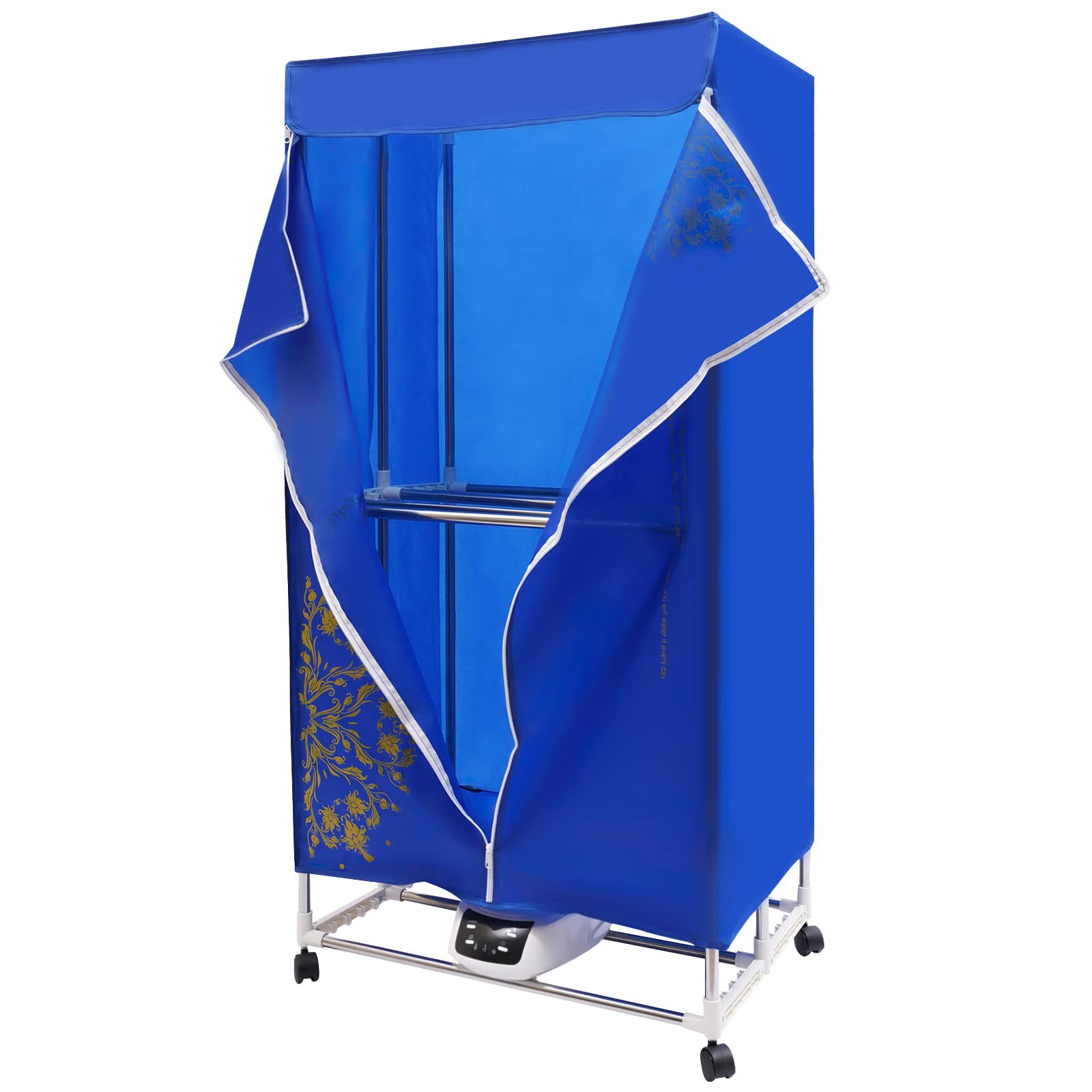 Portable Clothes Dryer 1200-1500W - 60 Inch Foldable Electric Drying Rack with Remote Control | 2-Tier Space Saving Design for Apartments, Dorms & Travel | Fast Drying for Laundry, Baby Clothes & Delicates