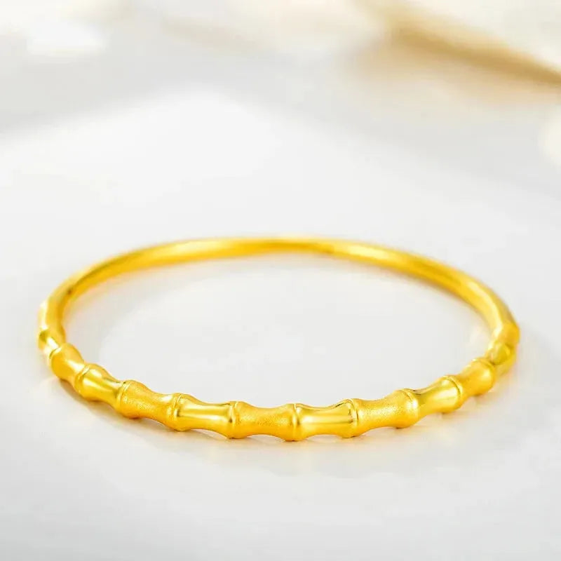 24K Solid Gold Bracelet for Women - 999 Pure Real Gold Bangle, Elegant & Romantic Classic Jewelry Gift for Anniversary, Birthday, Valentine's Day - Perfect for Special Occasions & Everyday Luxury Wear