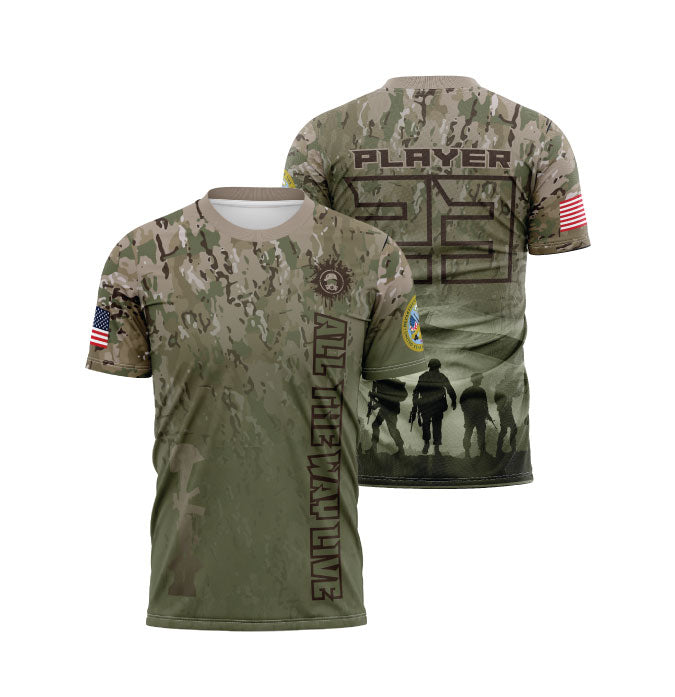 Armed Forces Army Men's Full Dye Jersey - Military Apparel for Active Duty & Veterans - Perfect for Military Events, Training & Patriotic Occasions