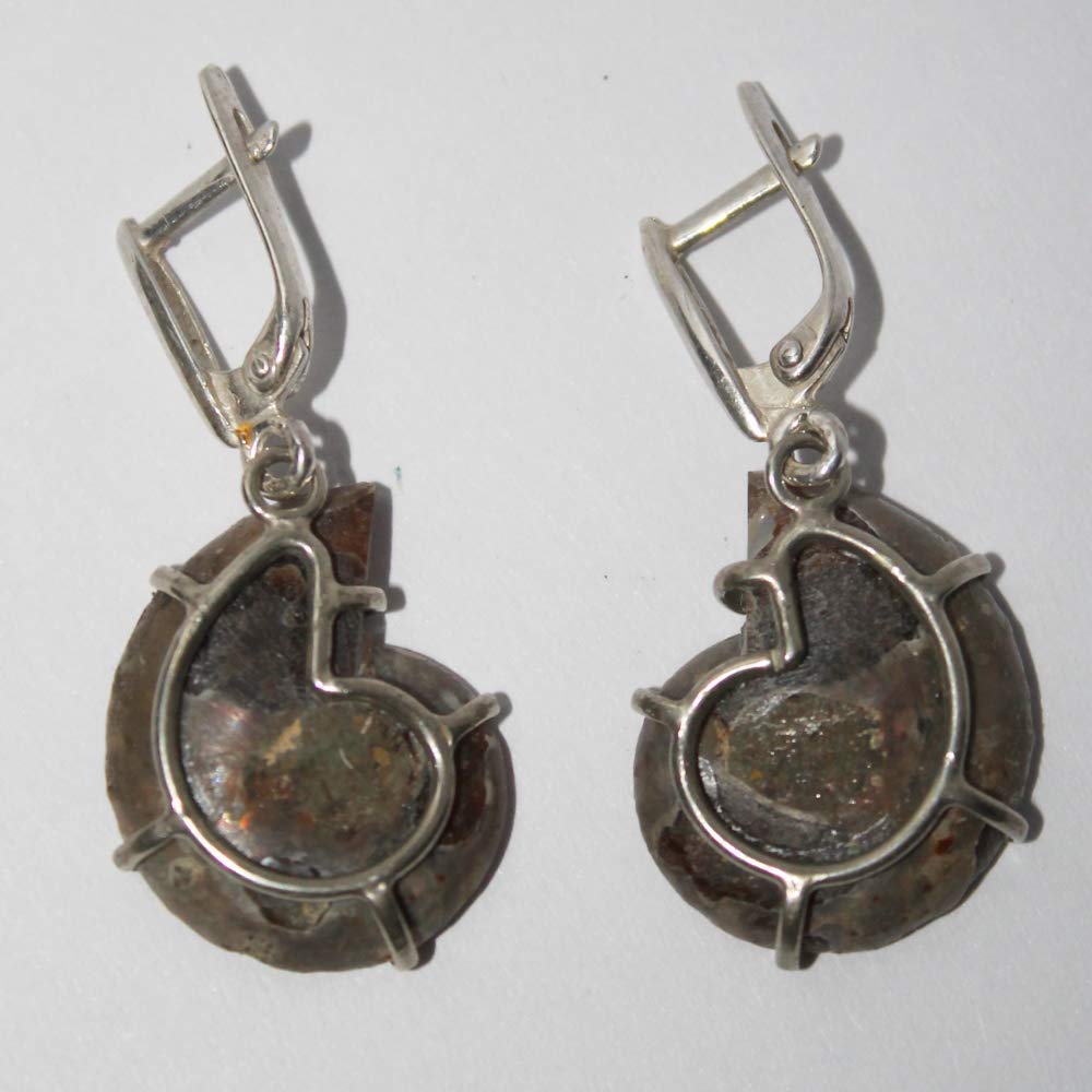 Natural Ammonite Fossil Earrings – Handmade Dangle Jewelry for Women | Perfect Gift for Nature Lovers & Boho Style Outfits