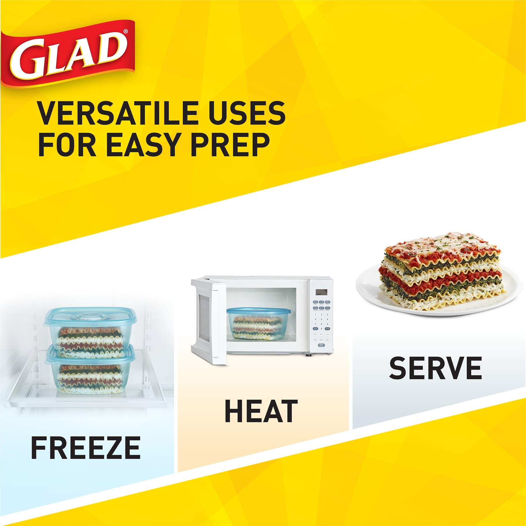 Gladware Freezer-Safe Food Storage Containers, 64oz Large Rectangle BPA-Free Plastic Containers for Meal Prep, Leftovers & Freezing – 2-Pack Blue | Ideal for Kitchen, Office & Picnics
