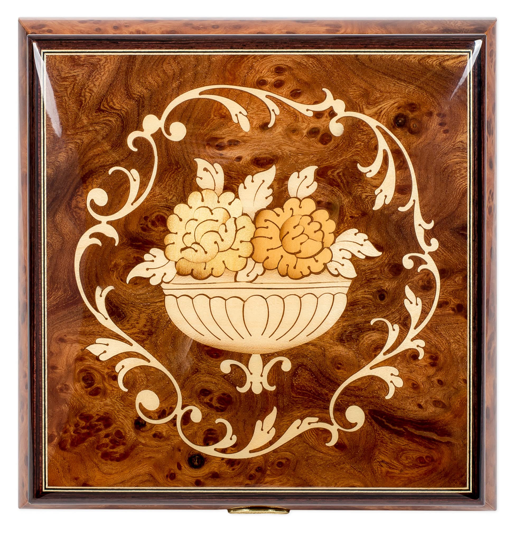 Italian Floral Music Jewelry Box - Custom Tune for Gifts & Decor