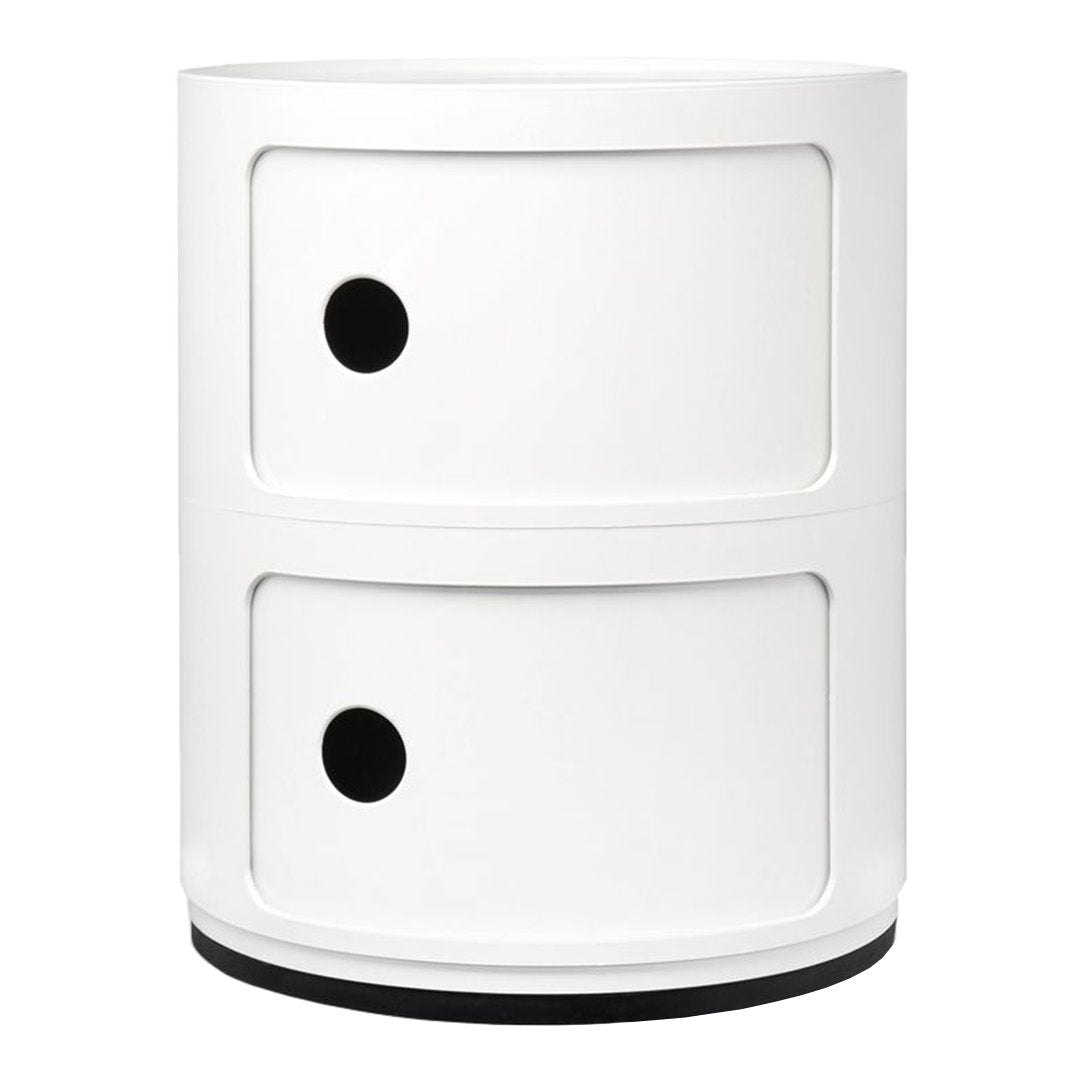 Componibili Round 2-Door Storage Tower - Modern Modular Cabinet for Bedroom, Living Room & Office Organization