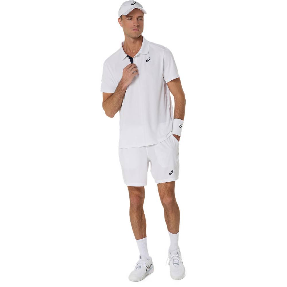 ASICS Men's Performance Tennis Polo Shirt - Breathable Quick-Dry Fabric, UPF 50+ Sun Protection - Brilliant White - Ideal for Tennis, Golf & Casual Wear
