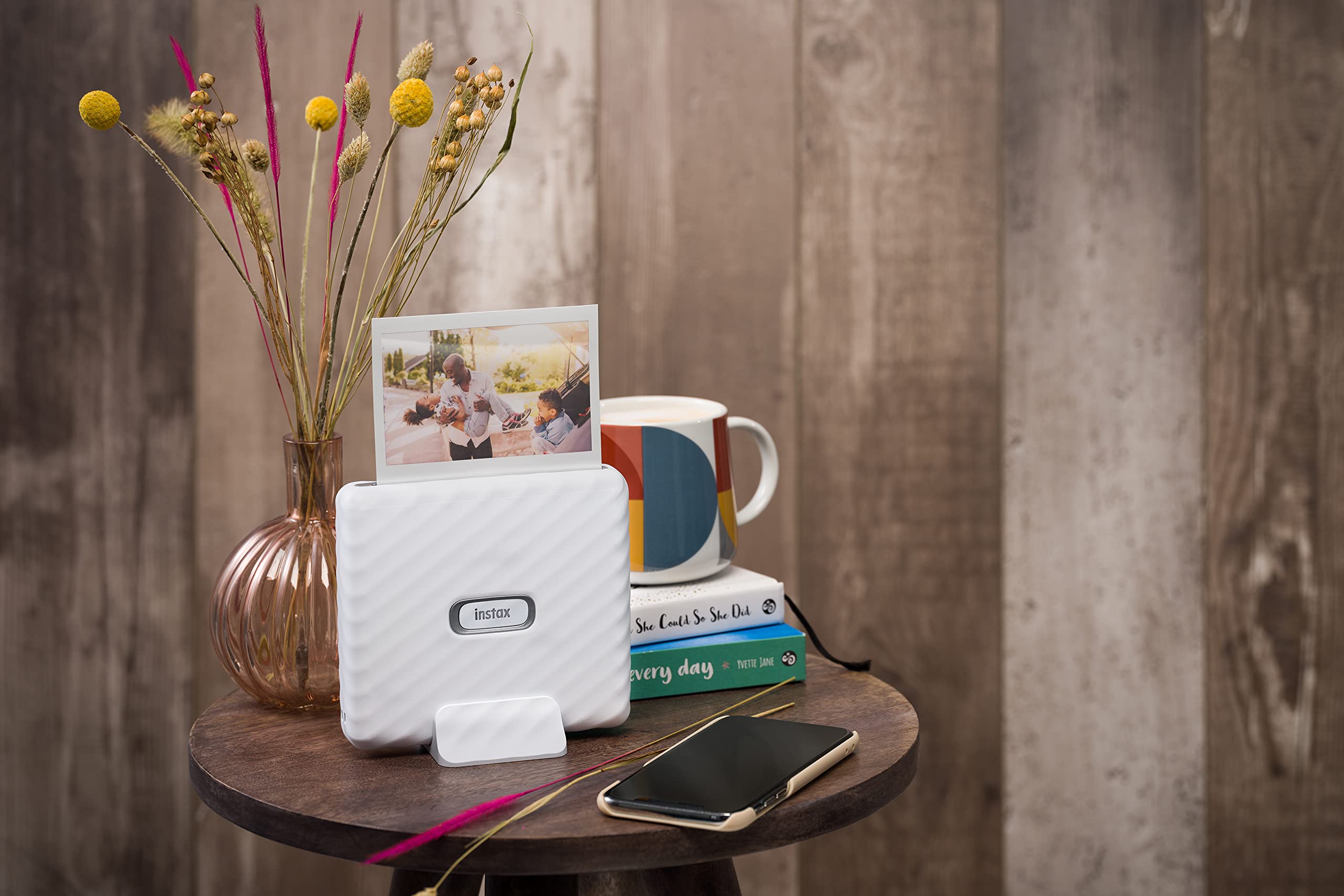 Fujifilm Instax Link Wide Instant Photo Printer with 20 Sheets of Film - Ash White | Print Polaroid-Style Photos for Parties, Travel & Scrapbooking