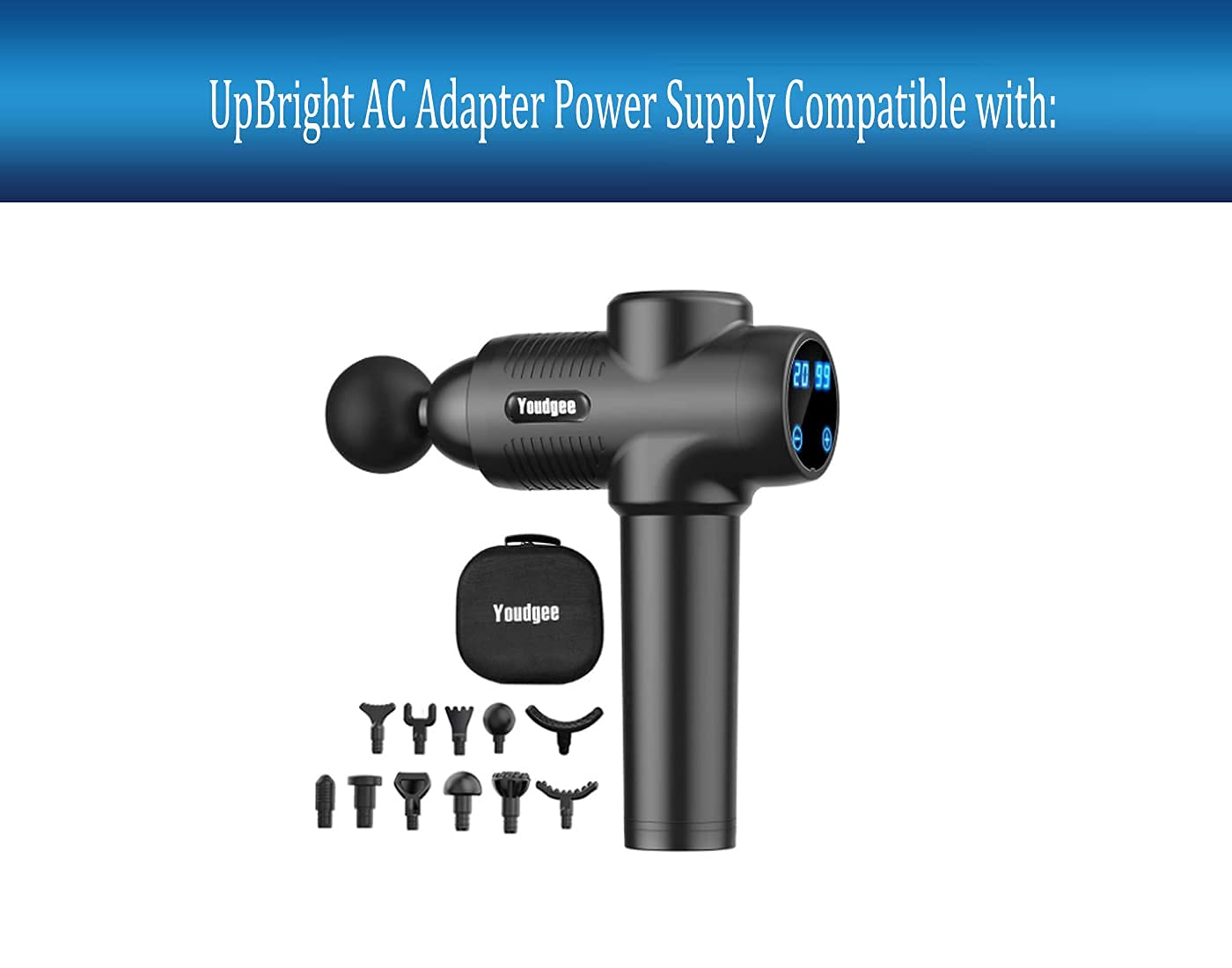 24V AC Adapter for Massage Gun Charger - DC 24V/25.2V Power Cord Compatible with Brushless Motor Massage Guns (Not for 12V/16.8V) - Perfect for Deep Tissue Therapy & Muscle Recovery at Home/Gym