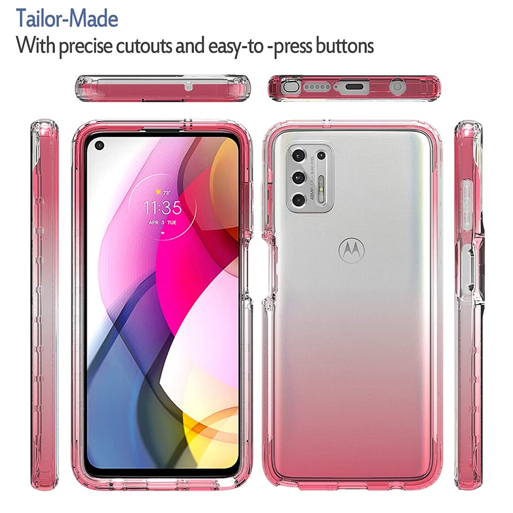 **Shockproof Clear TPU Case for Motorola Moto G Stylus 2021 (Red) - Full Body Protection, Flexible & Durable Cover (Not Compatible with 2020 Model) | Perfect for Everyday Use, Work & Travel**