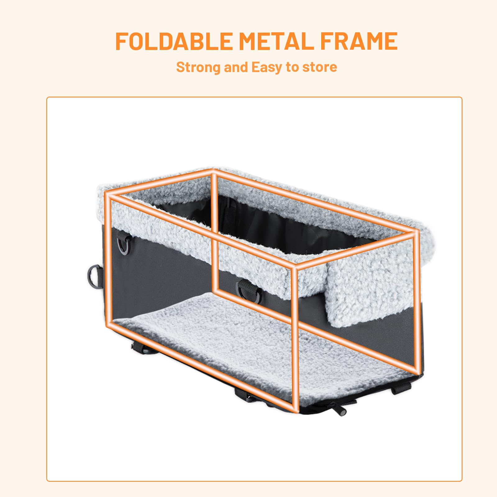 Small Dog Car Seat with Metal Frame - Raised Pet Booster Seat for Puppies & Cats | Safe Travel for Small Pets in Cars, SUVs & Road Trips