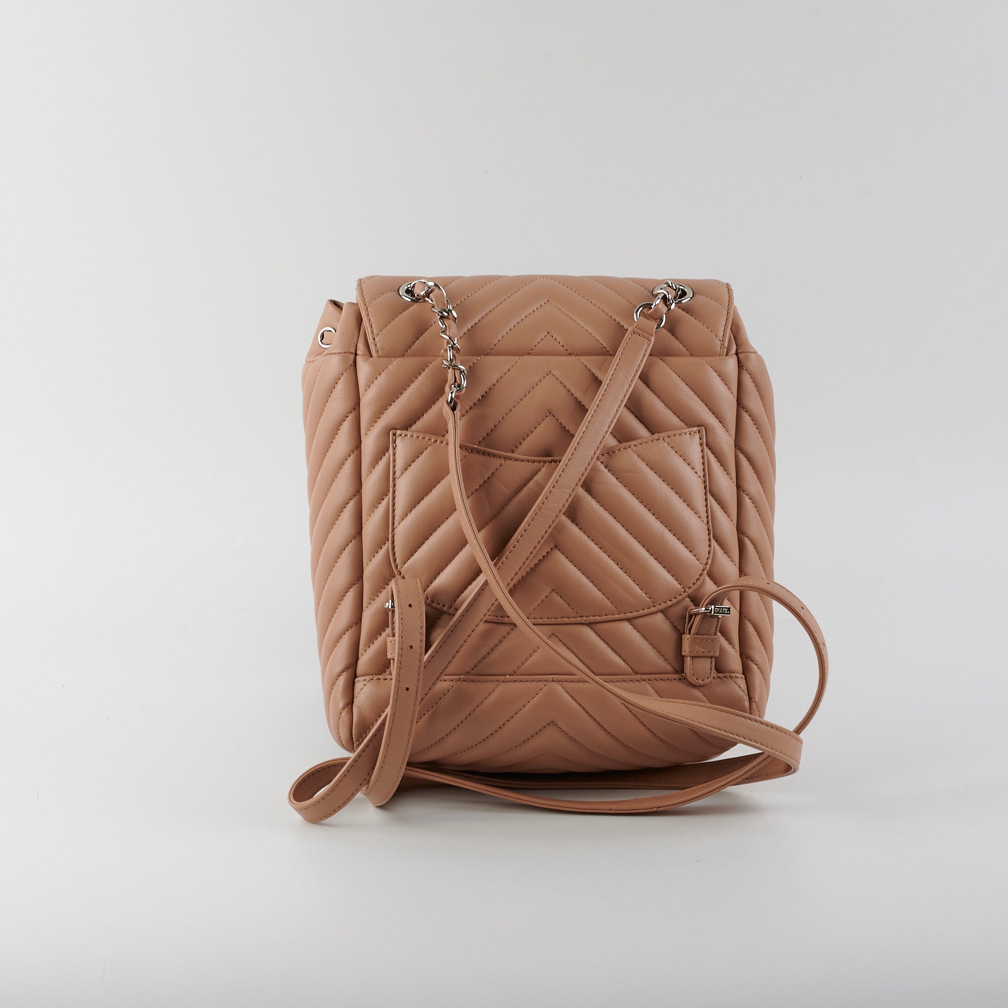 Chanel Calfskin Chevron Small Urban Spirit Backpack in Nude - Luxury Designer Backpack for Women, Perfect for Work, Travel & Everyday Use