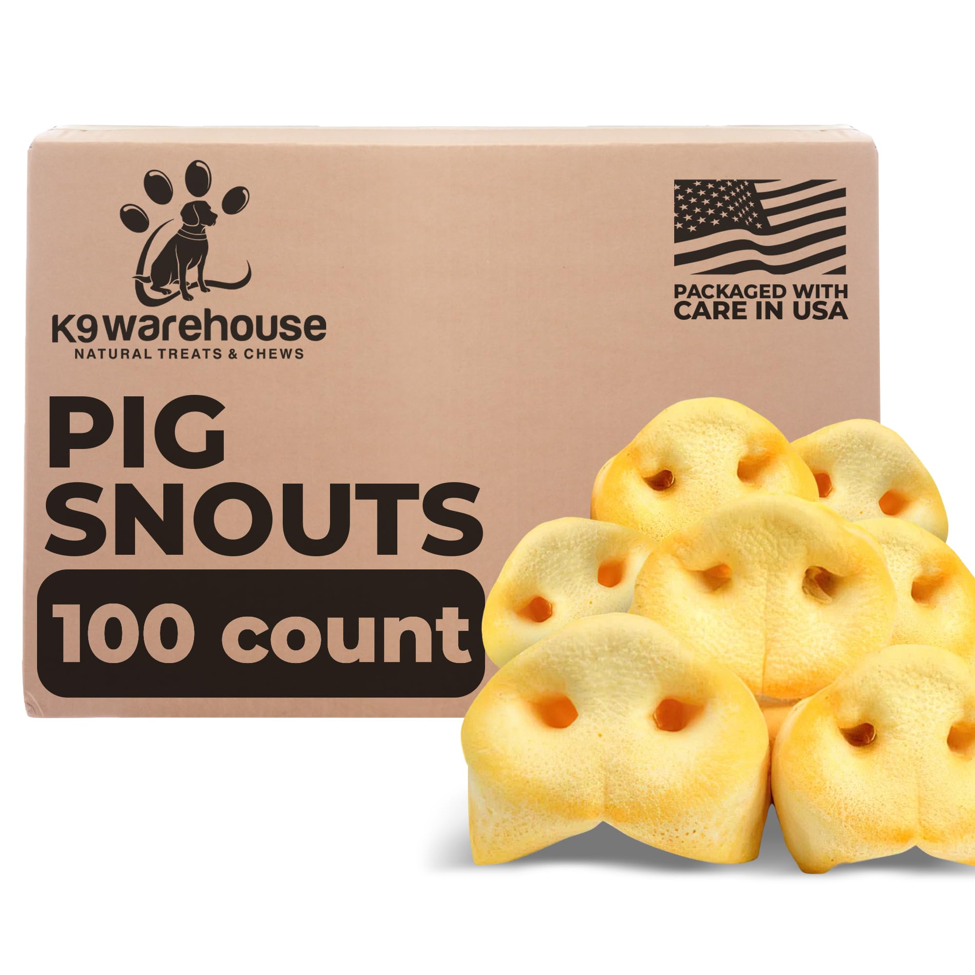 100% Natural Pig Snout Puffs Dog Treats - Single Ingredient, Grain-Free & Rawhide-Free Chews - Rich in Omega 3 & Protein for Healthy Teeth & Gums - Best for All Dog Breeds - Perfect for Training, Rewards & Dental Care
