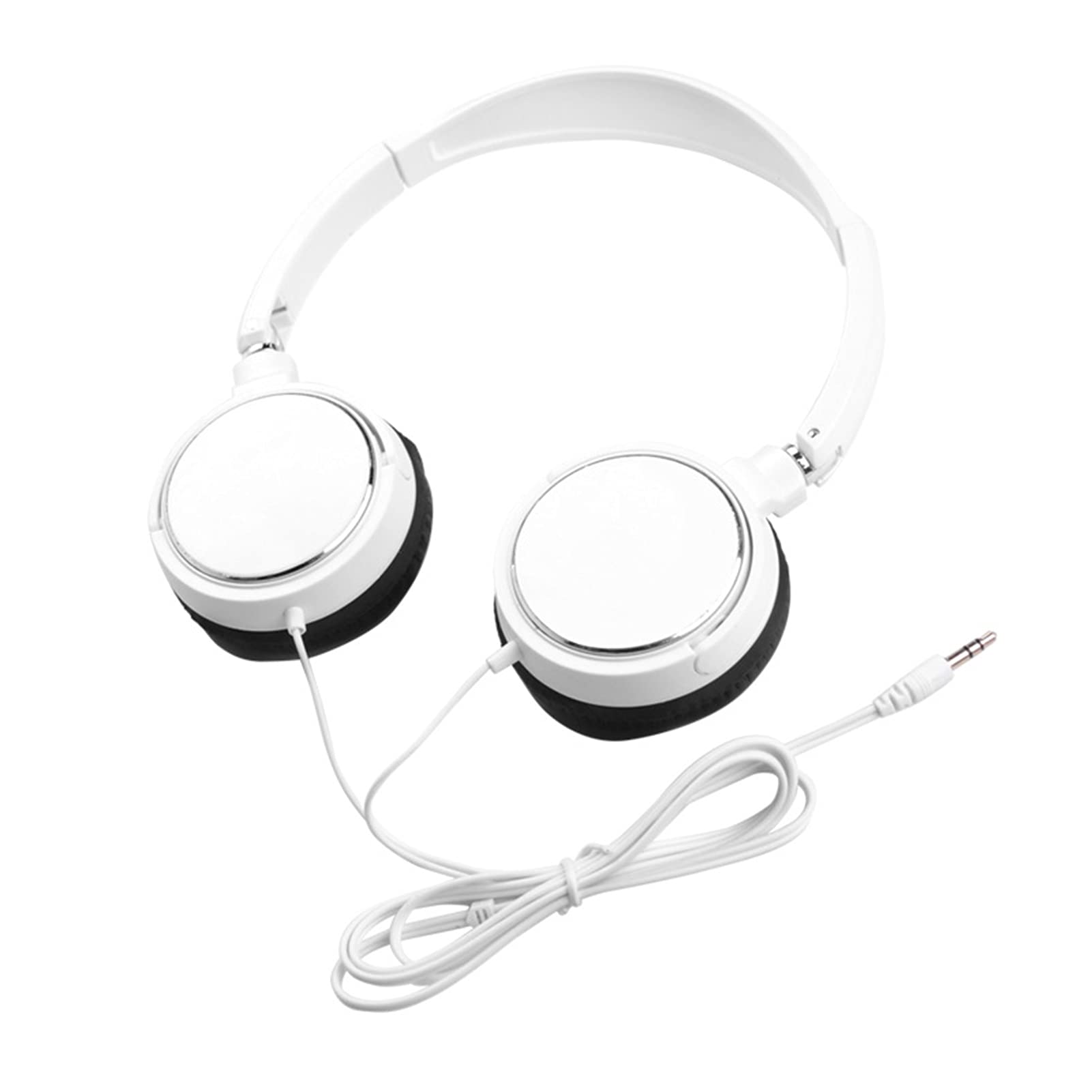 Universal Over-Ear HiFi Stereo Headphones with Noise Reduction - Wired Head-Mounted Headset for Mobile Phones (White) | Perfect for Gaming, Music, Movies & Office Work
