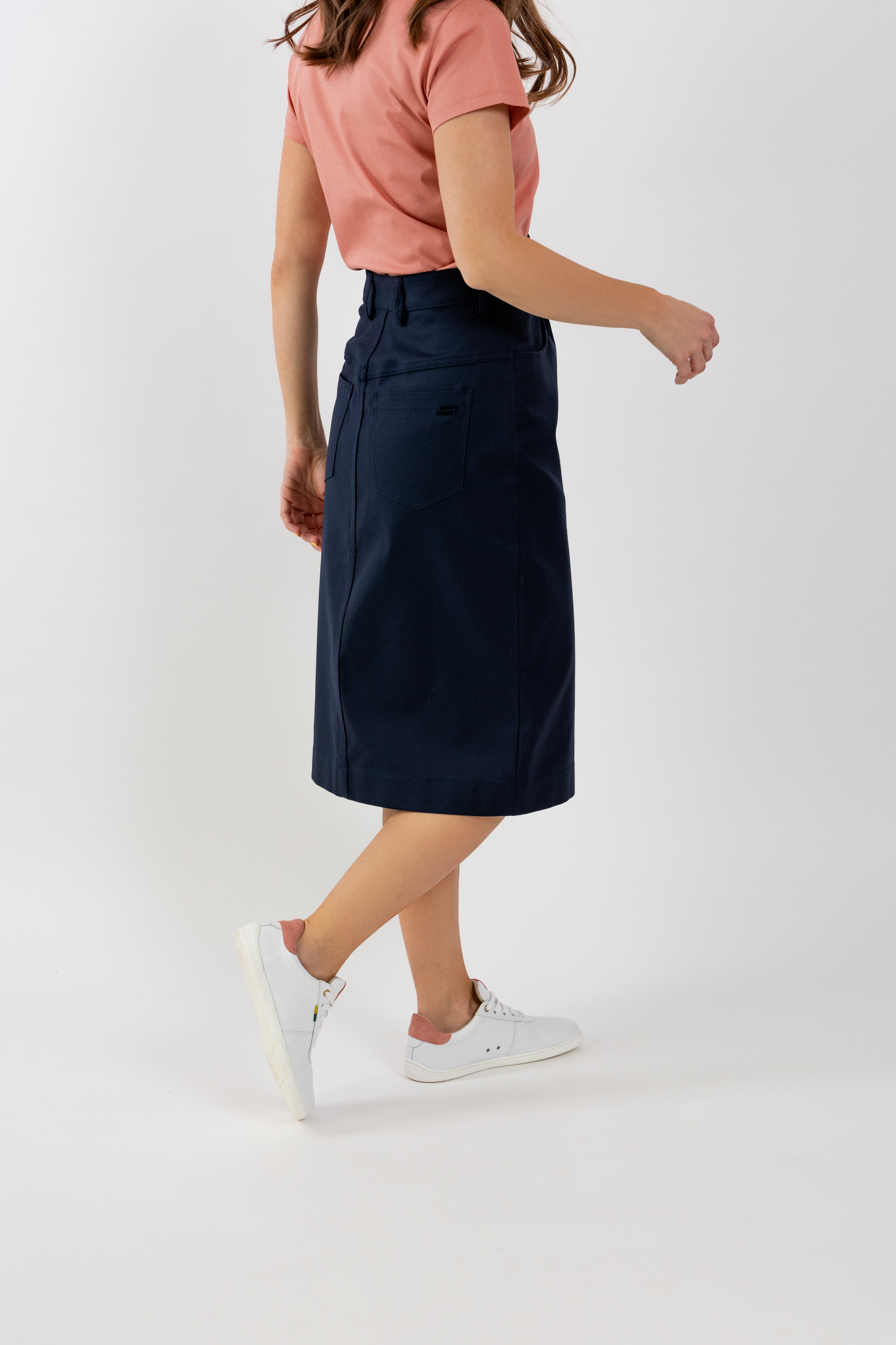 Women's Midi Skirt - Be Lenka Essentials Navy Blue Flowy A-Line Skirt | Perfect for Office Wear, Casual Outfits & Summer Dresses