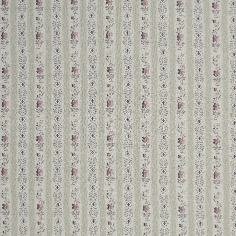 Beauclerc Stripe Narrow Linen Fabric Sample - Damson Color Swatch for Upholstery, Curtains & Home Decor Projects
