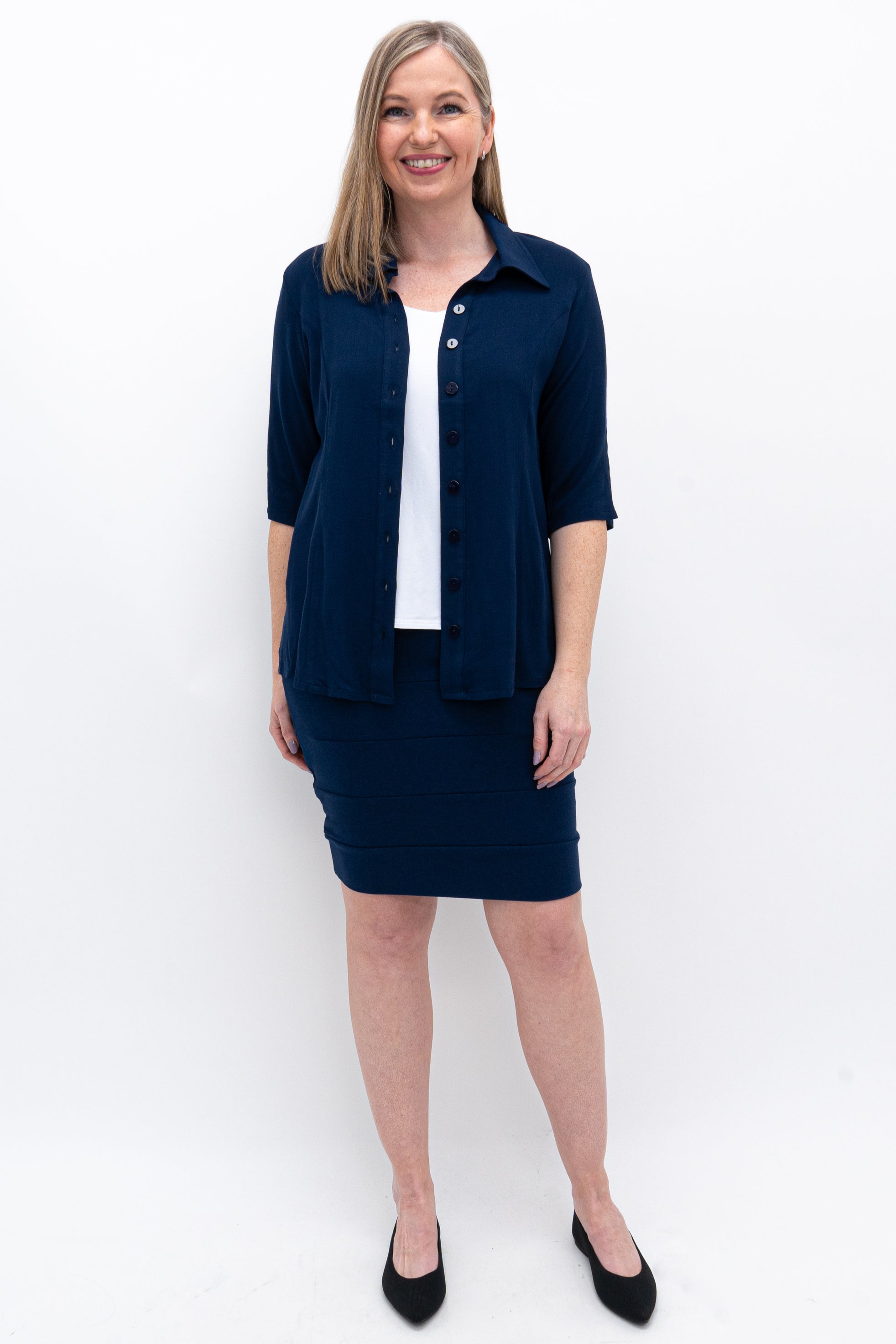 Jonelle Skirt - Soft Bamboo Fabric in Indigo Blue - Perfect for Summer Outfits, Beach Vacations & Casual Wear