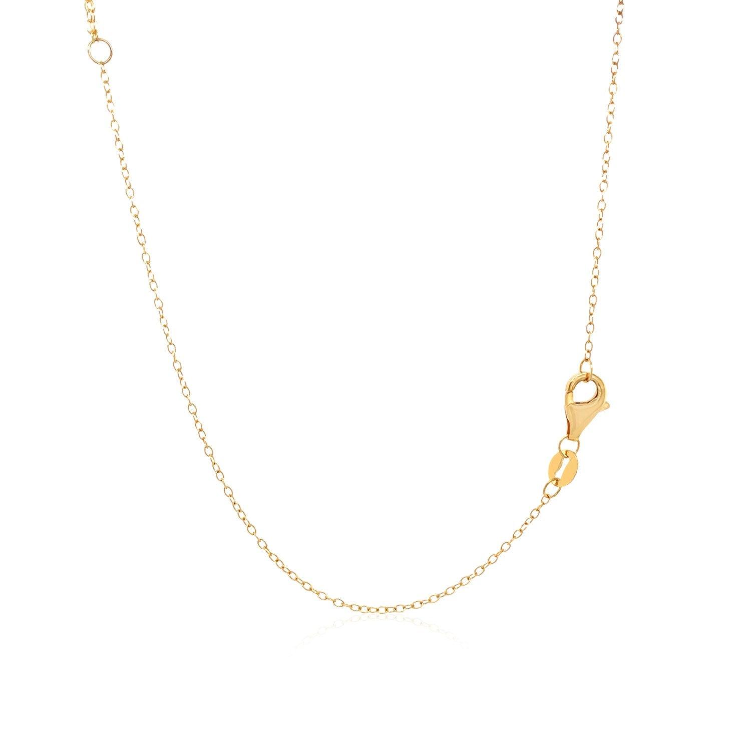 14K Yellow Gold 18 Inch Two Strand Necklace with Circle and Bar Pendants - Elegant Layered Chain for Women, Perfect for Weddings, Parties and Everyday Wear