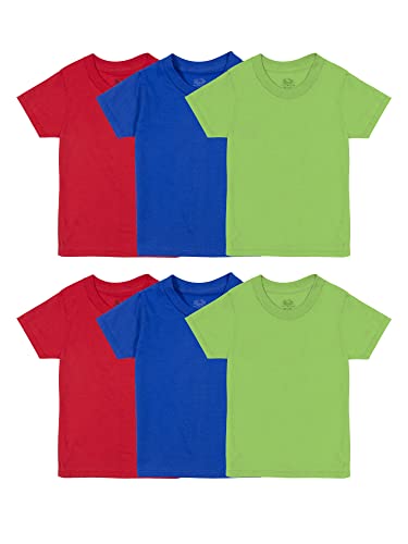 T Shirt - Toddler - 6 Pack - Blue/Green/Red