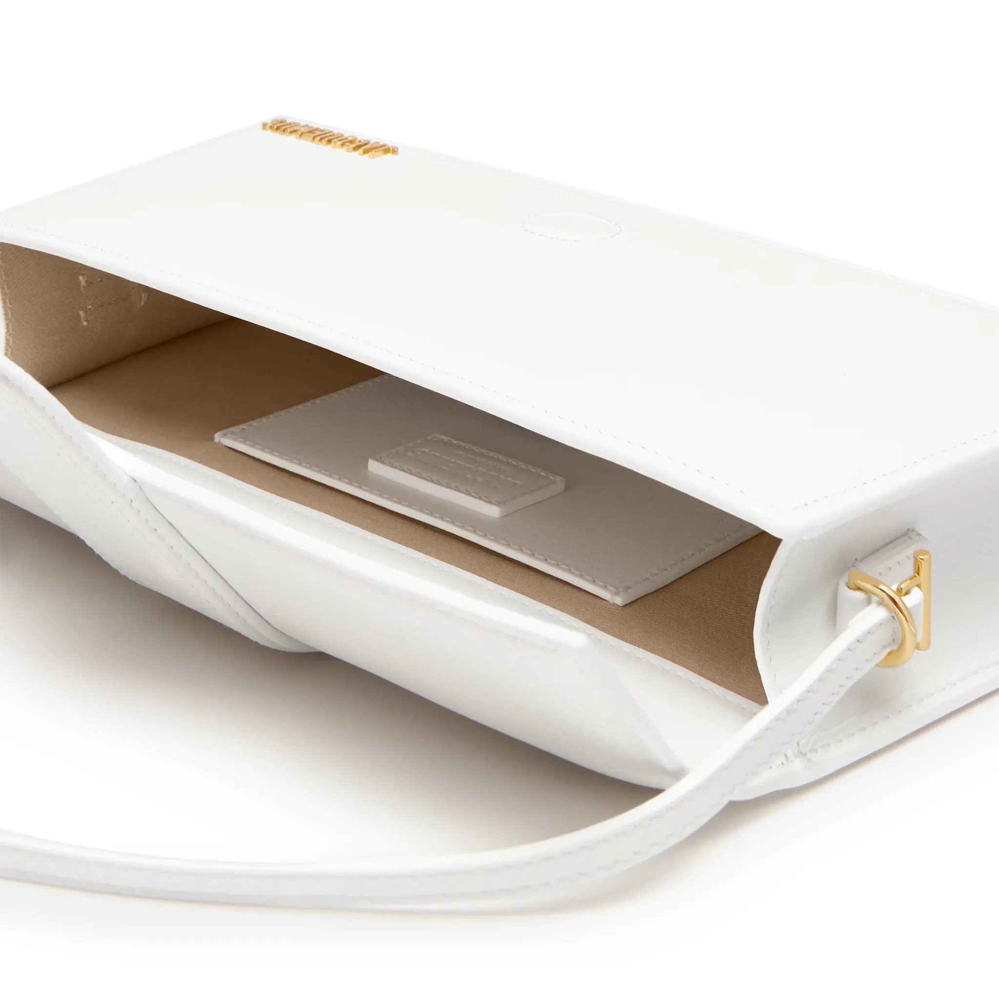 Jacquemus Le Bambino Long Flap White Leather Shoulder Bag for Women | Designer Crossbody Purse | Perfect for Date Night, Travel & Everyday Use