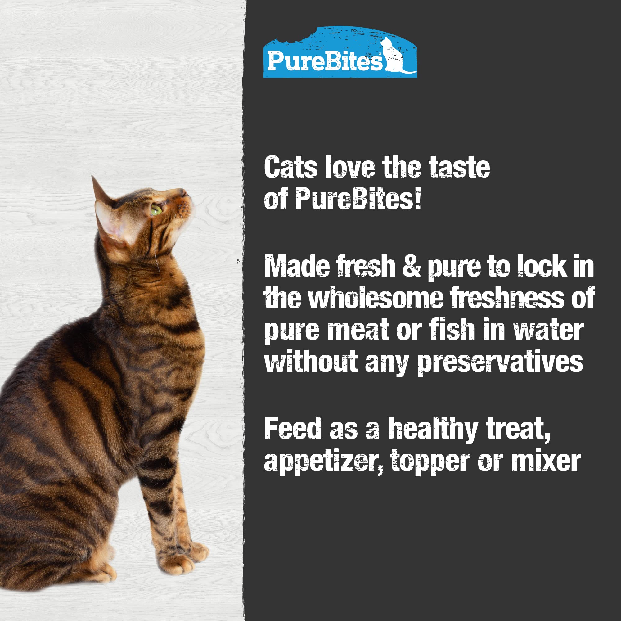 PureBites Mixers Wild Pacific Tuna in Water for Cats - 1.76 oz / 50 g - Healthy Cat Treats for Training, Rewards & Mealtime Toppers