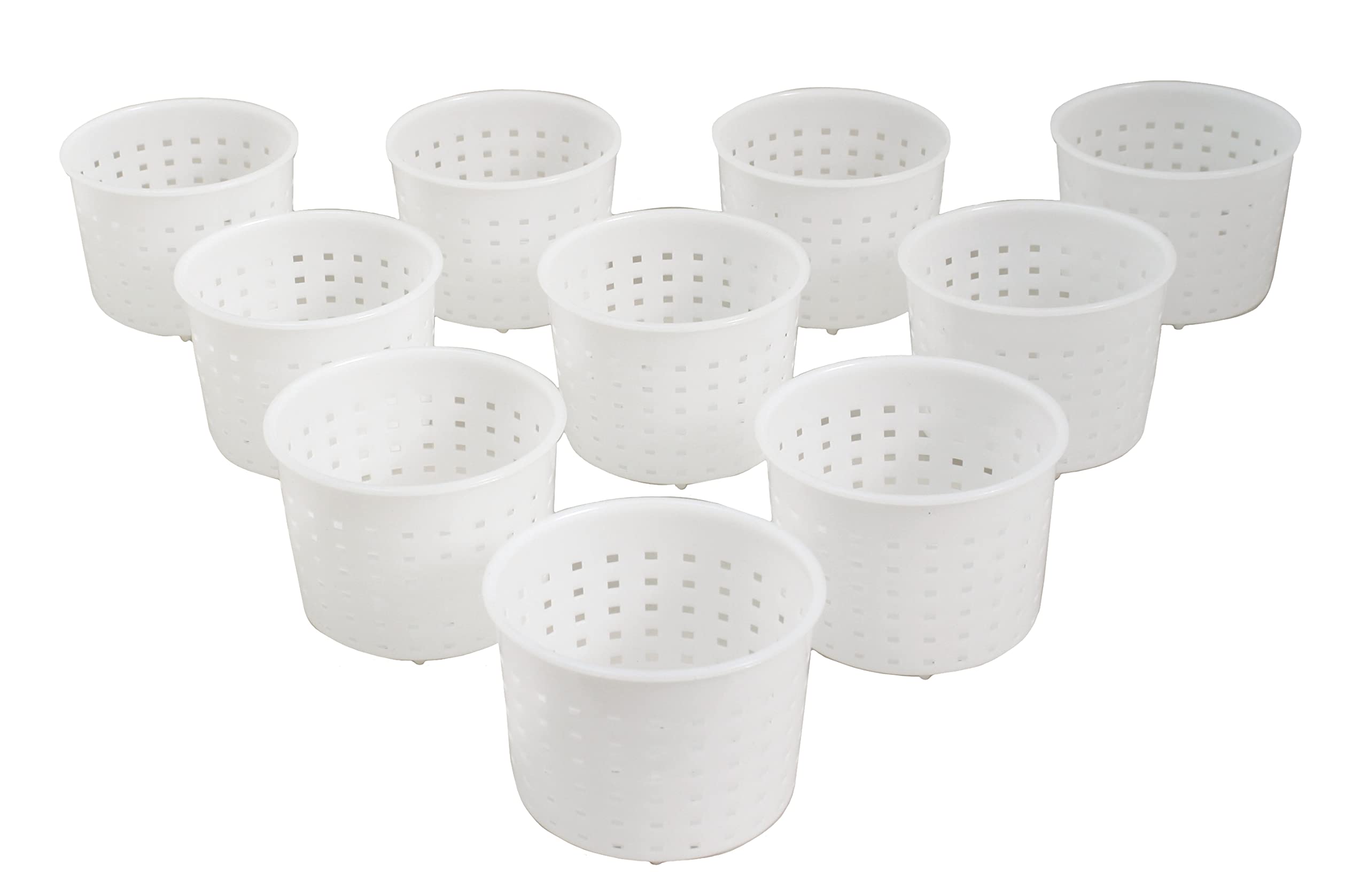 PetriStor 10-Piece Small Cheese Mold Set for Homemade Cheese Making - 1/3 qt Soft Cheese Molds for Cream Cheese, Feta & Queso Fresco - Perfect for DIY Cheese Kits, Artisan Cheesemaking & Home Kitchen Use