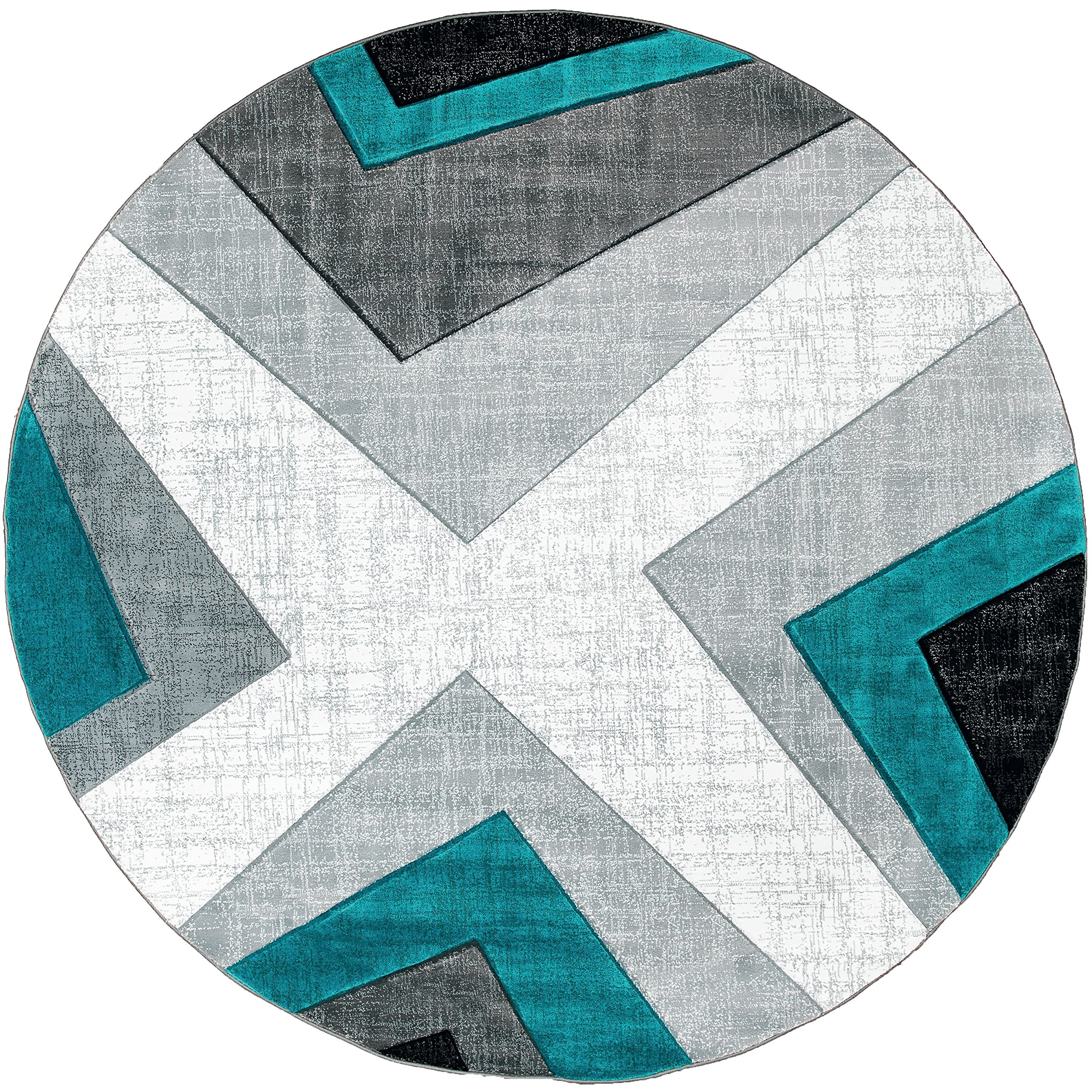 United Weavers of America Bristol Zine Turquoise Round Area Rug 7'10