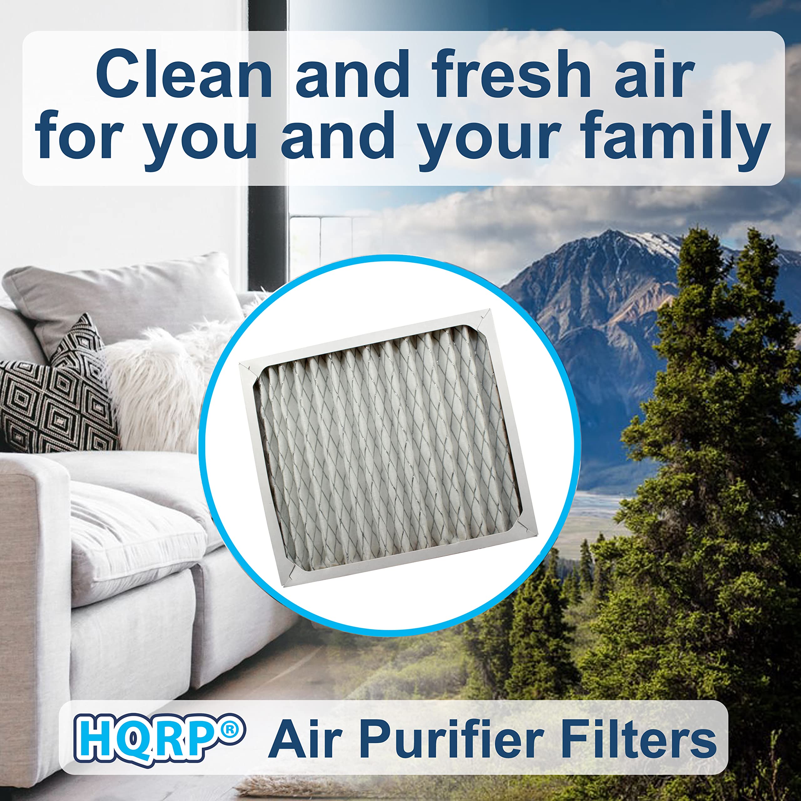 HQRP 2-Pack Replacement Air Purifier Filters Compatible with Hamilton Beach 04712, 04381, RHB04712M, RHBO4712 - Fits 210 Sq Ft Rooms for Cleaner Air in Bedrooms, Offices & Living Spaces