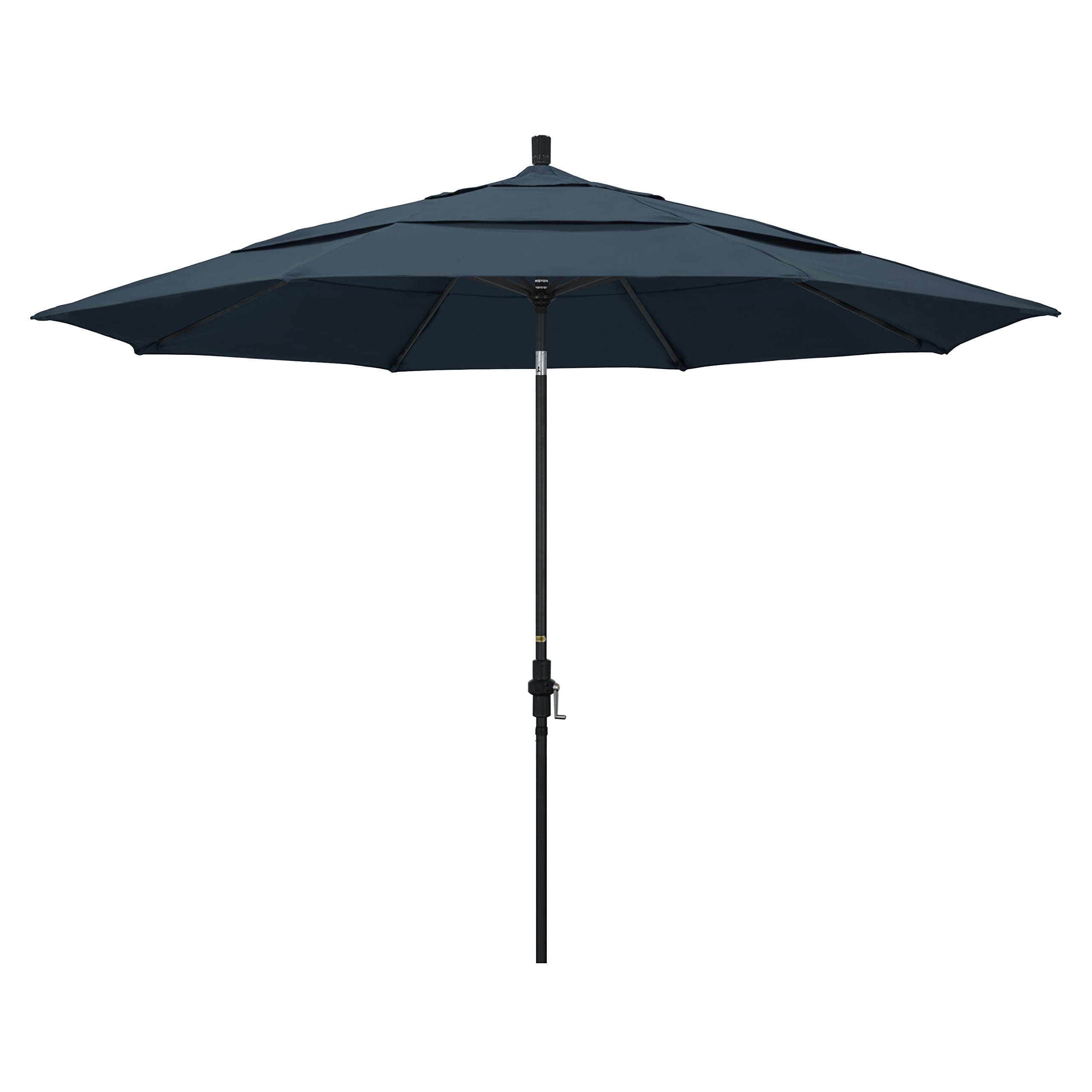 11' Round Aluminum Market Umbrella with Crank & Tilt - Pacifica Sapphire for Patio & Outdoor Dining