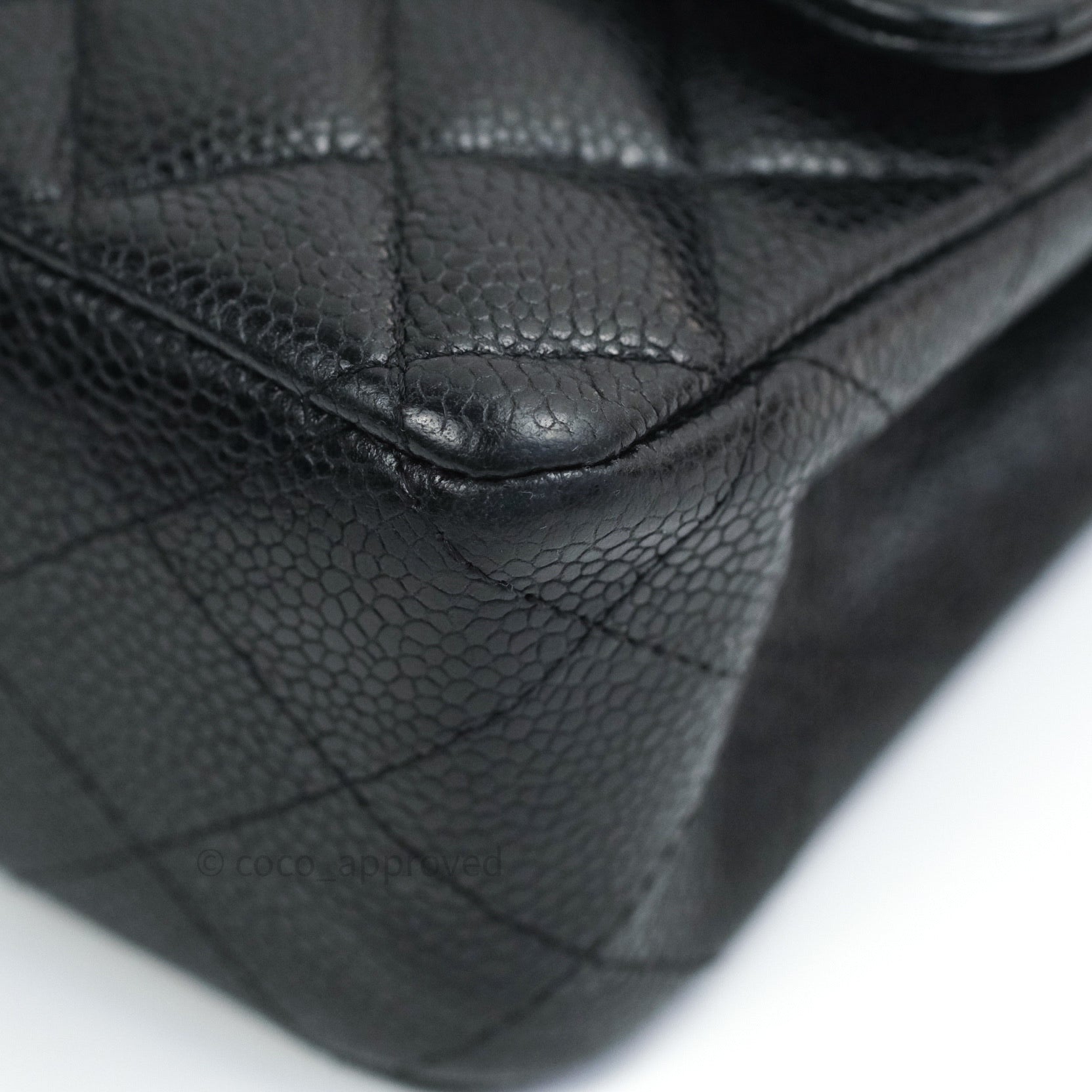Chanel Classic Medium Double Flap Bag Black Caviar Leather with Silver Hardware - Luxury Shoulder Bag for Women, Perfect for Work, Evening Events & Special Occasions
