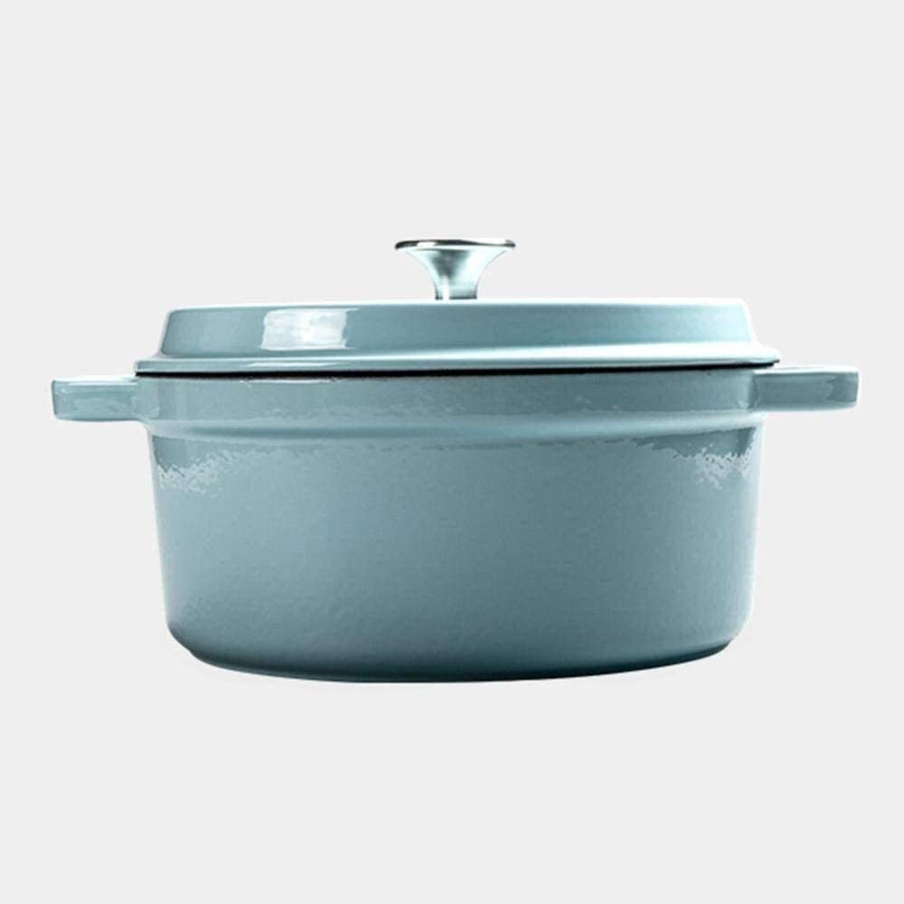 Premium 4.8L Ceramic Casserole Dish - Non-Stick Enameled Cast Iron Dutch Oven with Lid, Oven & Stovetop Safe Cookware (Blue) - Perfect for Braising, Stewing, Baking & Serving Family Meals