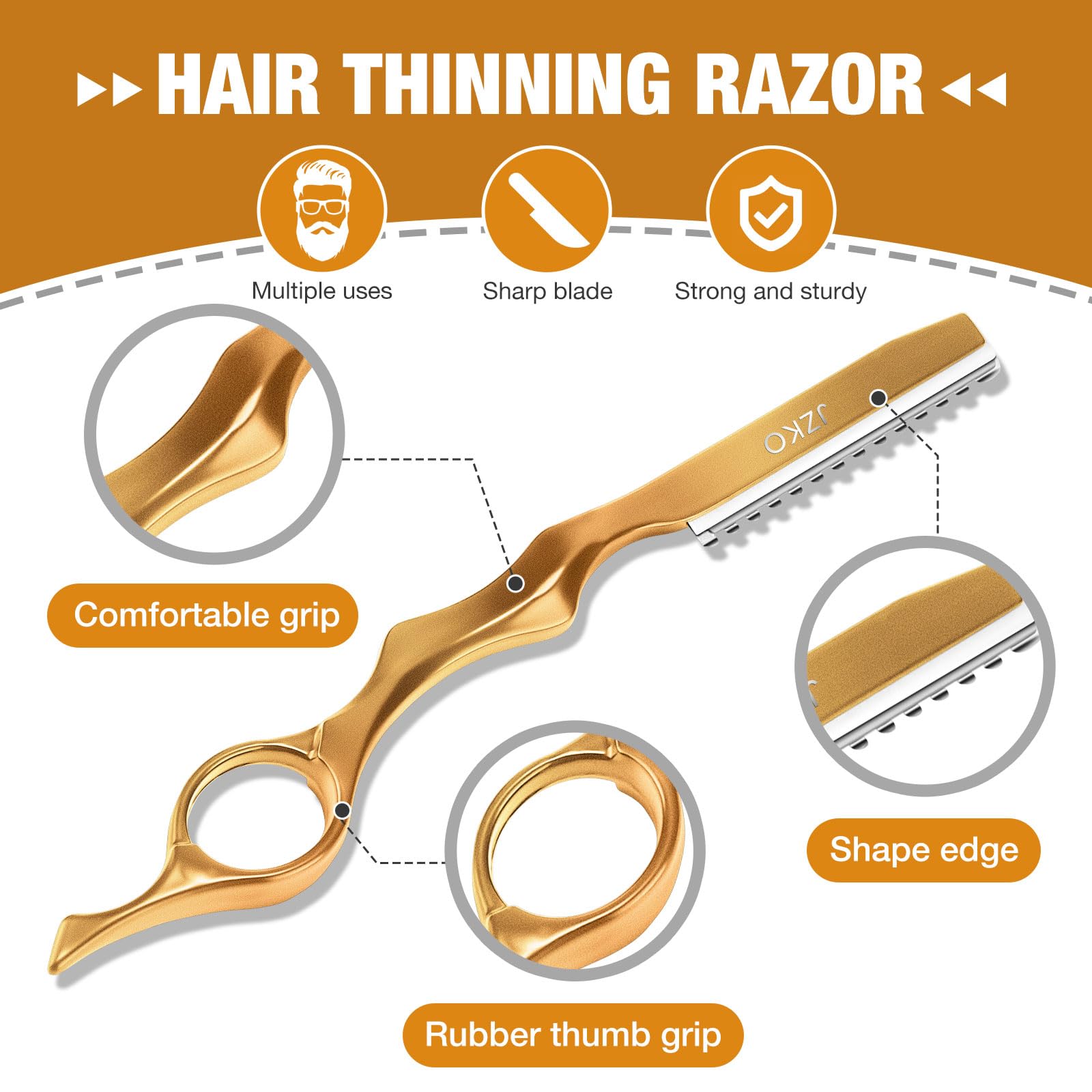 12pcs Professional Hair Thinning Razors for Styling & Texturizing - 6.89