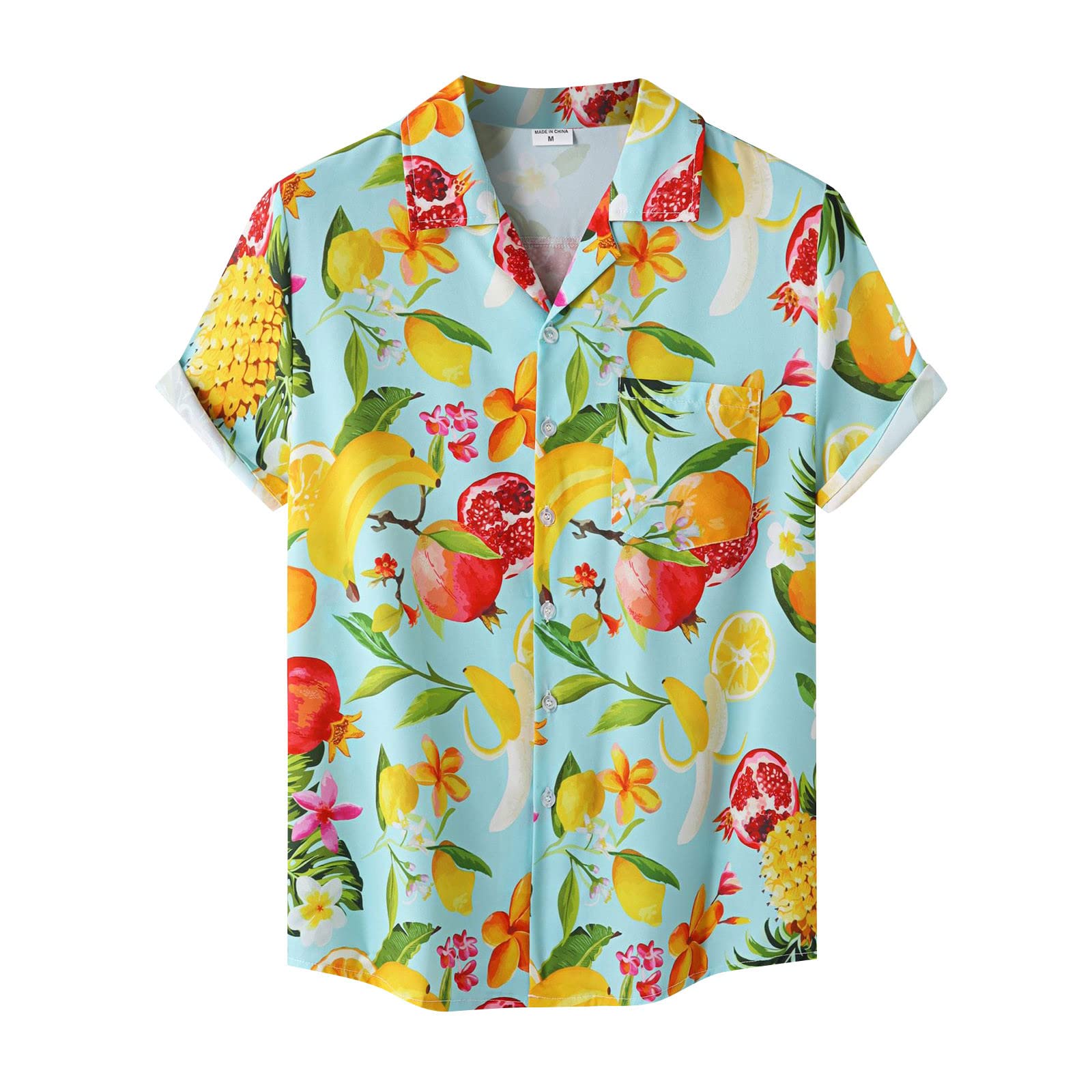 XDDLITP Men's Holiday Beach Shirts - Short Sleeve Hawaiian Button Down Shirts for Fishing & Casual Wear - Lightweight Summer Vacation Shirt for Beach Parties, Tropical Getaways & Outdoor Activities